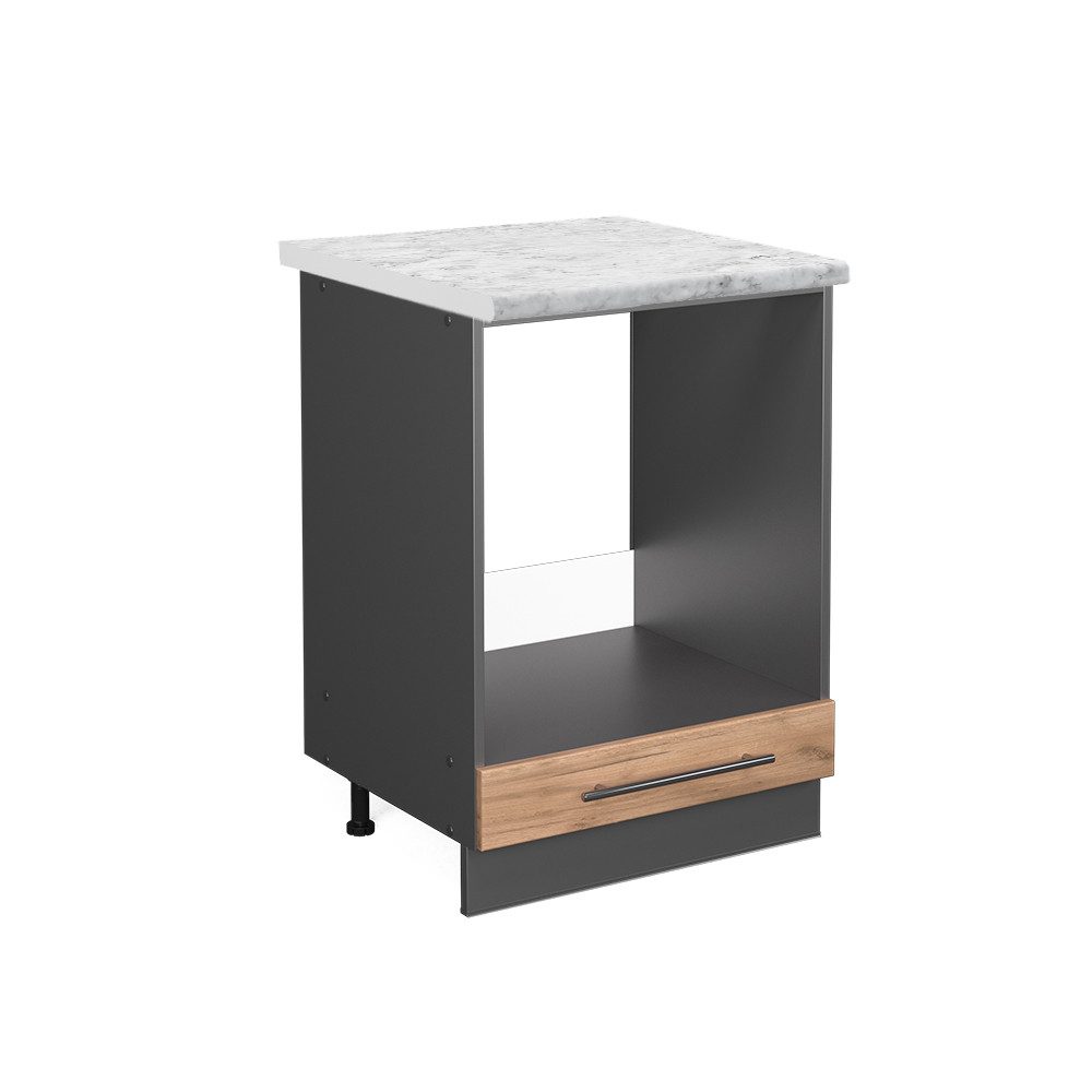 Vicco Herdumbauschrank Fame-Line Goldkraft Eiche/Anthrazit 60 cm AP Marmor günstig online kaufen
