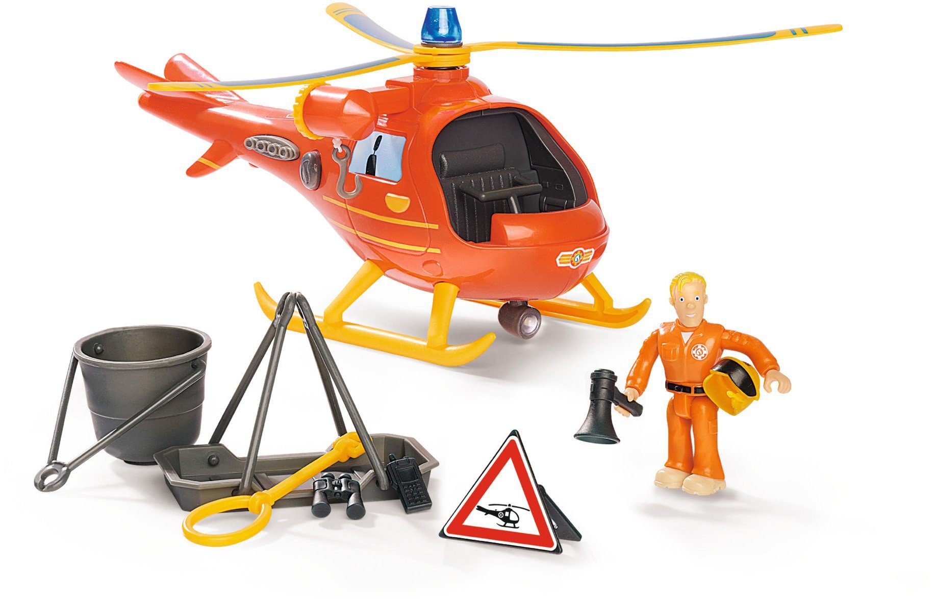 Sound- mit SIMBA Spielzeug-Hubschrauber Sam, Wallaby, Feuerwehrmann Lichteffekten und