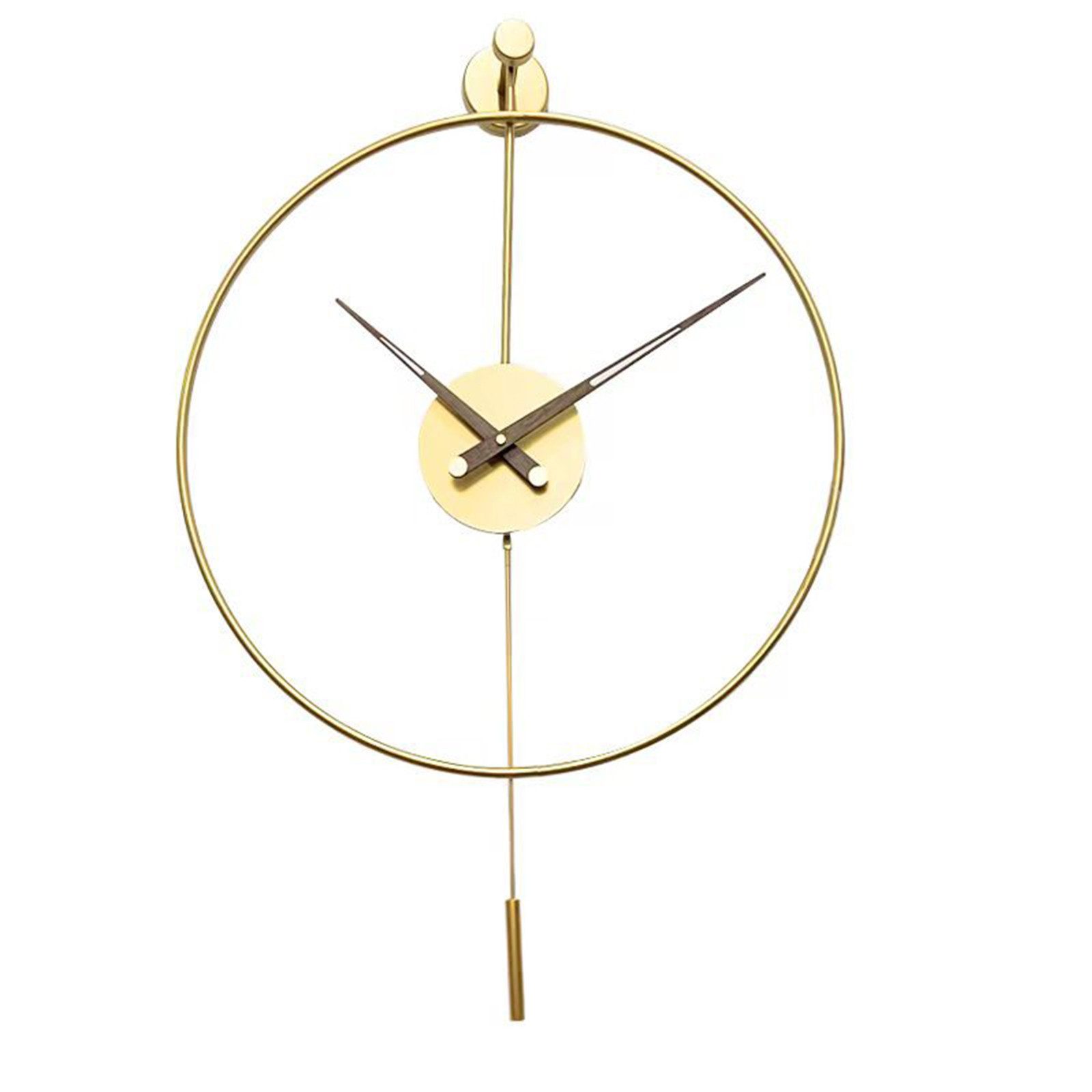 MOPUEA Wanduhr Wanduhr große 20inch Moderne Metall-Wanduhr aus Design für Restaurants (Leise, präzise, Metall, Holzzeiger, langlebig, groß)