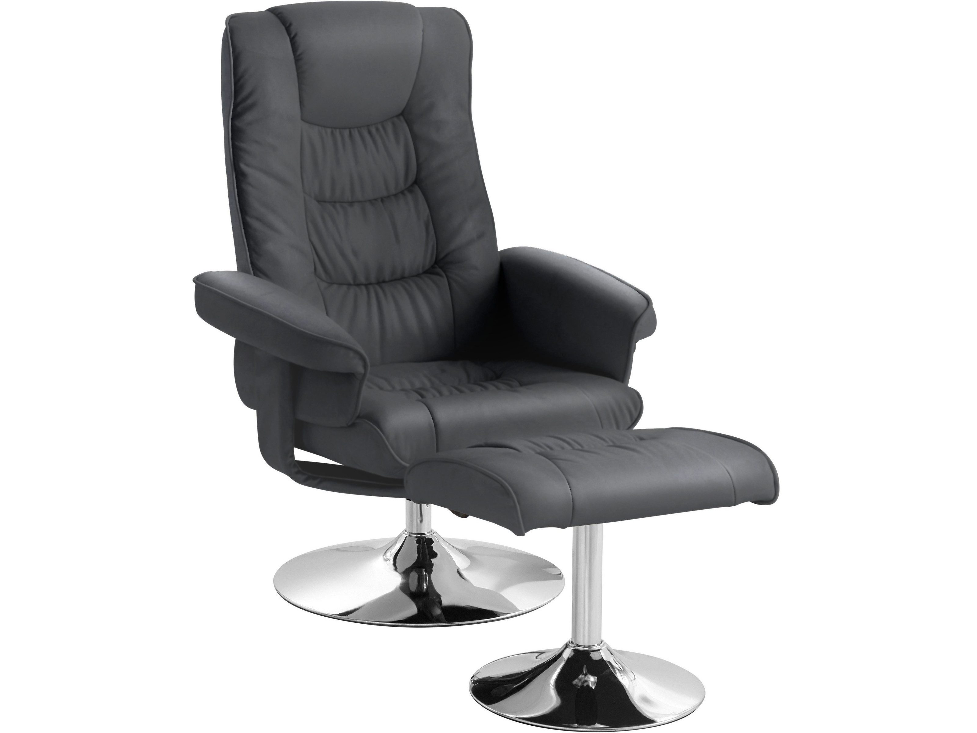 freiraum Relaxsessel Kjersti (2-teilig), (2-teilig) mit Hocker, drehbar, Schwarz - 79x109x79cm (BxHxT)