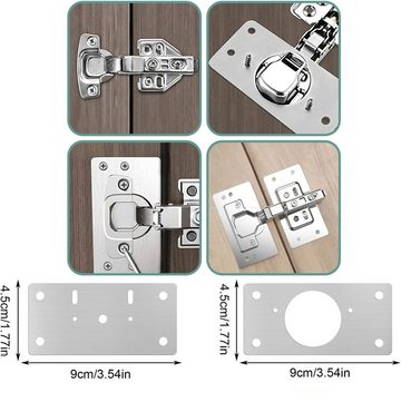 Olotos Möbelbeschlag Scharniere Scharnier Schrankscharniere Küchenschrank Türscharniere (8 St), reparaturset Reparaturplatten mit Schrauben für Schrank Möbel Fenster