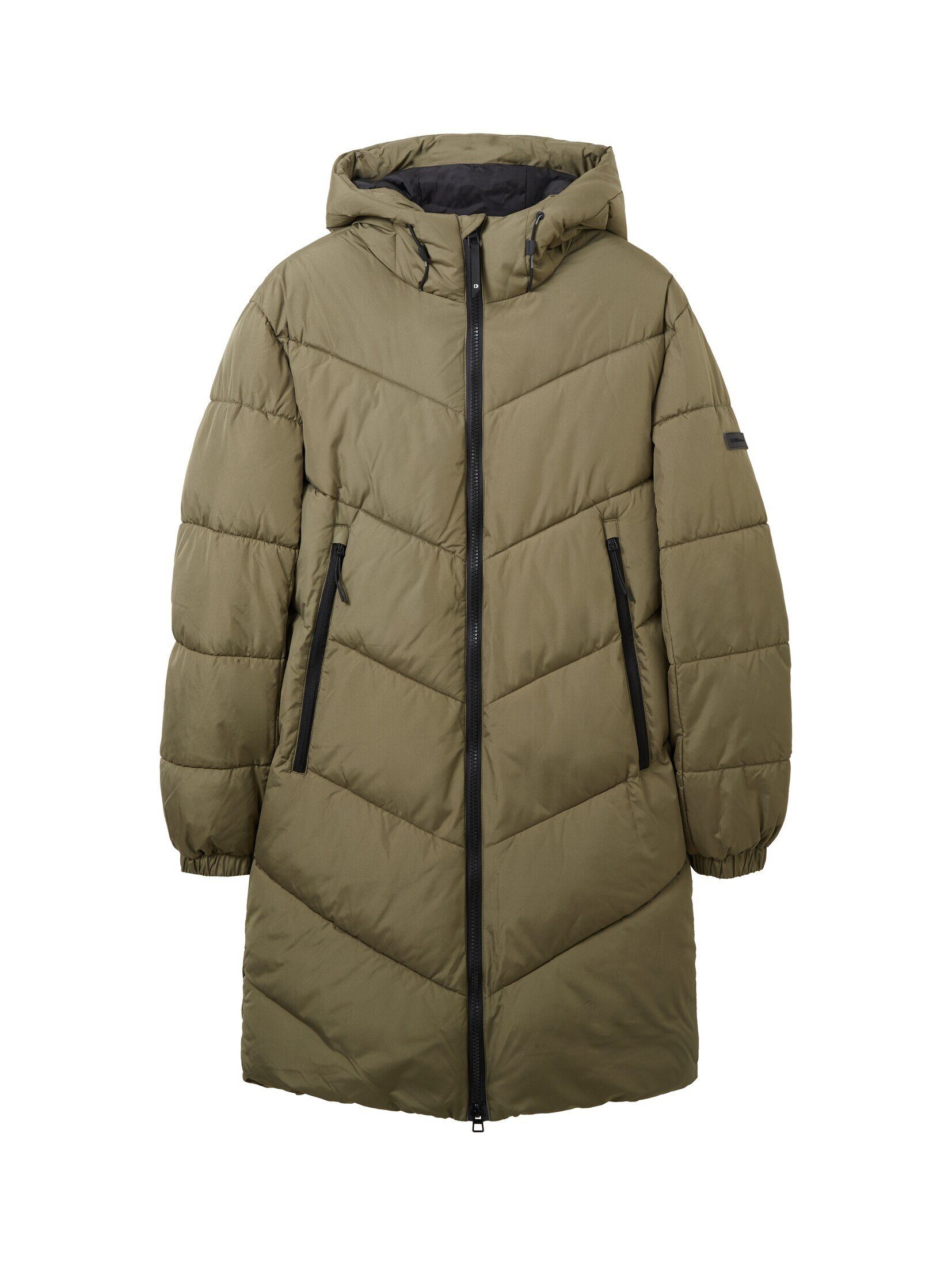 Parka Parka Polyester Olive Green recyceltem mit TOM Puffer Dusty Denim TAILOR