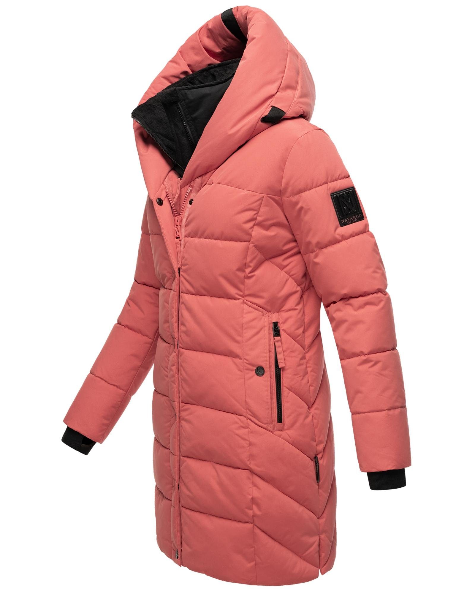 Navahoo Steppmantel Knutschilein Stylischer Damenmantel mit abnehmbarem Fleece-Kragen