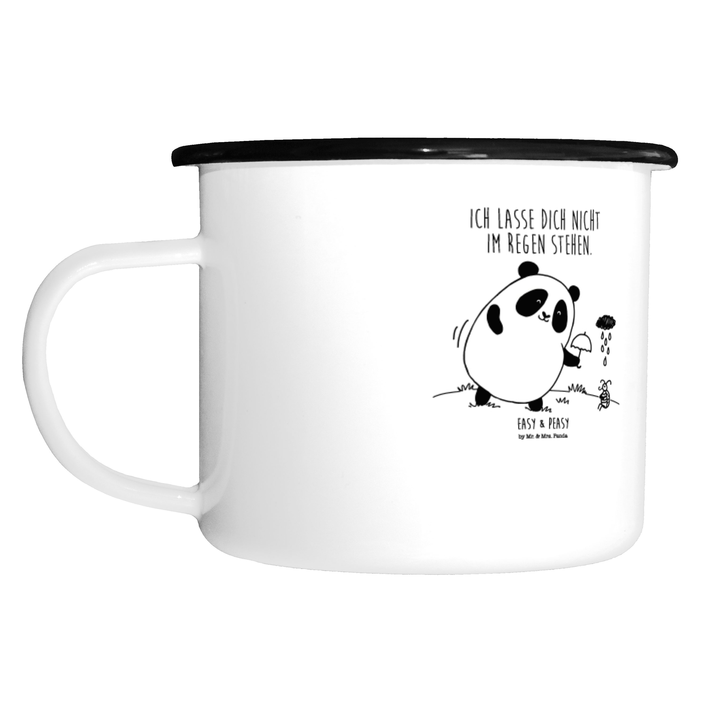 Mr. & Mrs. Panda Dekobecher Easy & Peasy Zusammenhalt - Weiß - Geschenk, Camping, Outdoor Kaffeet (1 St)