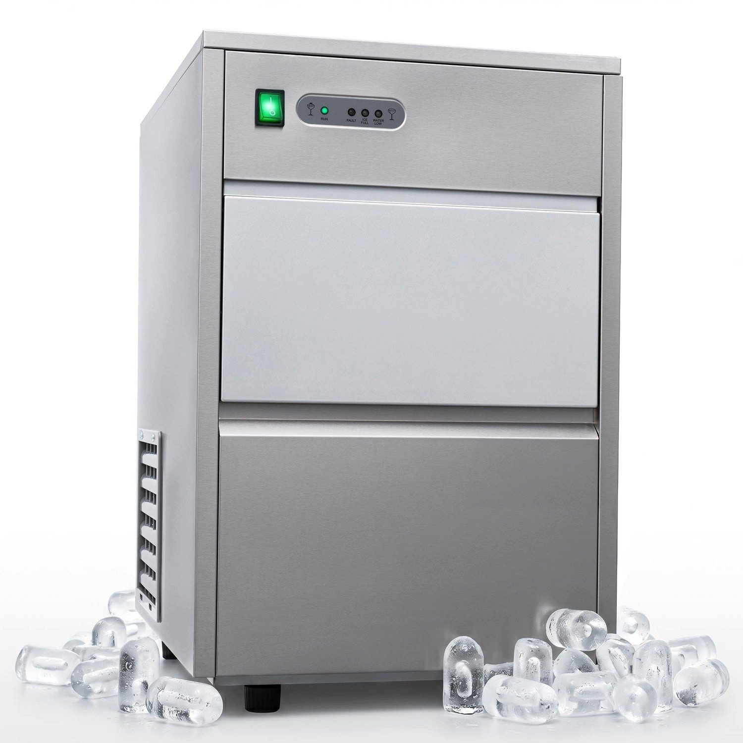 KLAMER Eiswürfelmaschine Gastro 20 kg/24h, Vollautomatisch, Minutenschnelle Eisproduktion, Hyg…, Minutenschnelle Eisproduktion, PU-geschäumter Eisbehälter, für Gastro