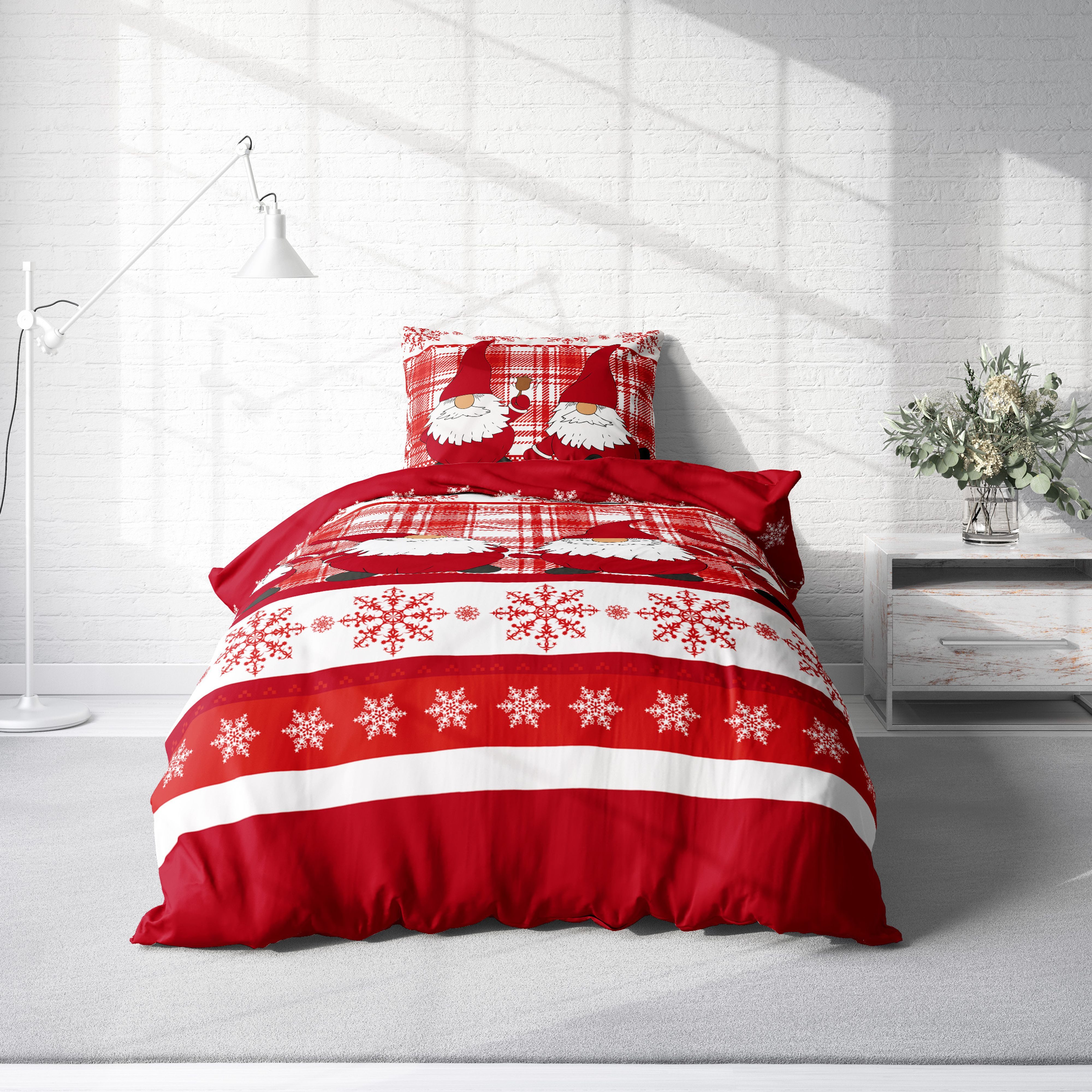 One Home Bettwäsche Wichtel Weihnachten Weihnachtsbettwäsche, Flanell, 2 te günstig online kaufen