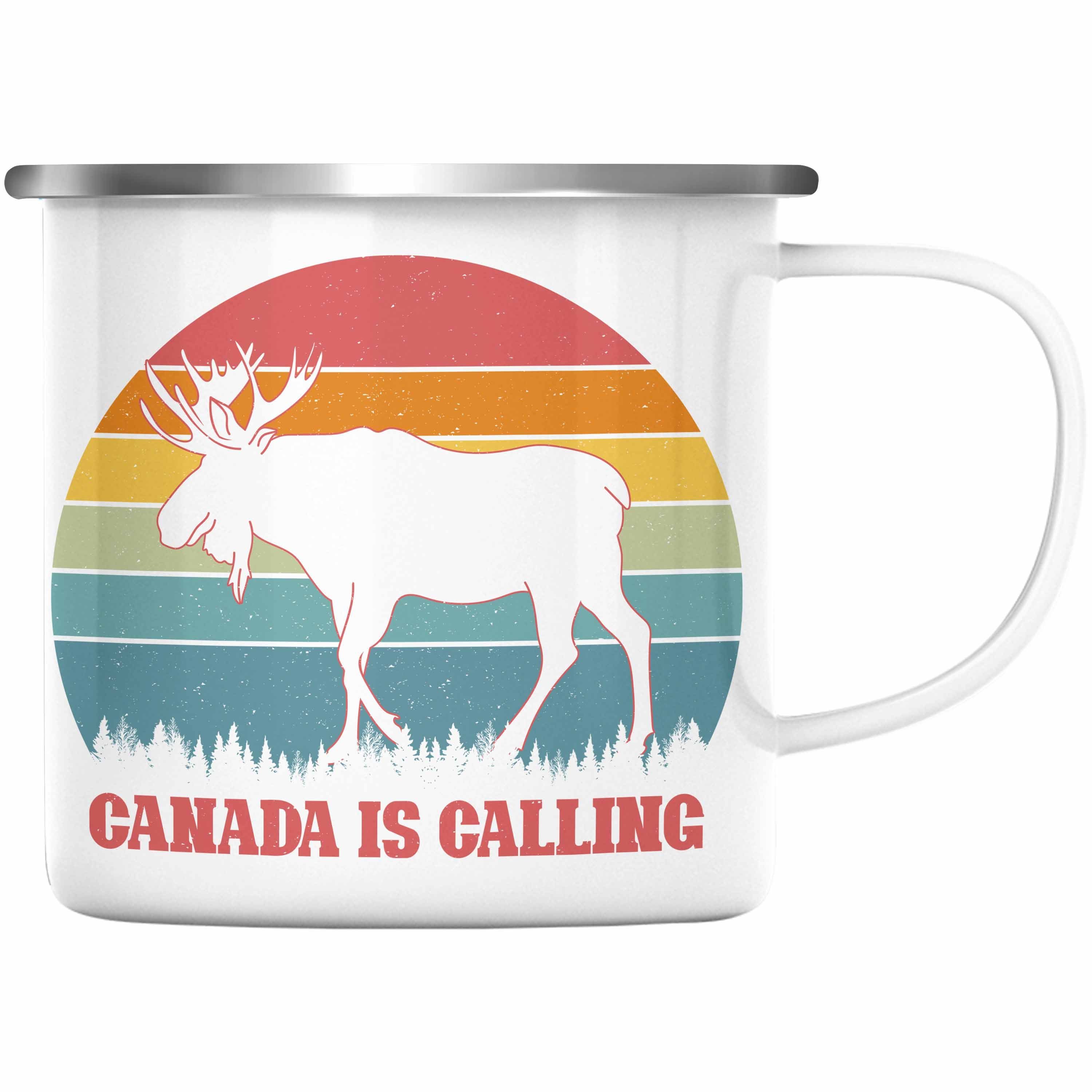 Trendation Thermotasse Trendation - Canada Is Calling Auslandsjahr Kanada Emaille Tasse Gesch