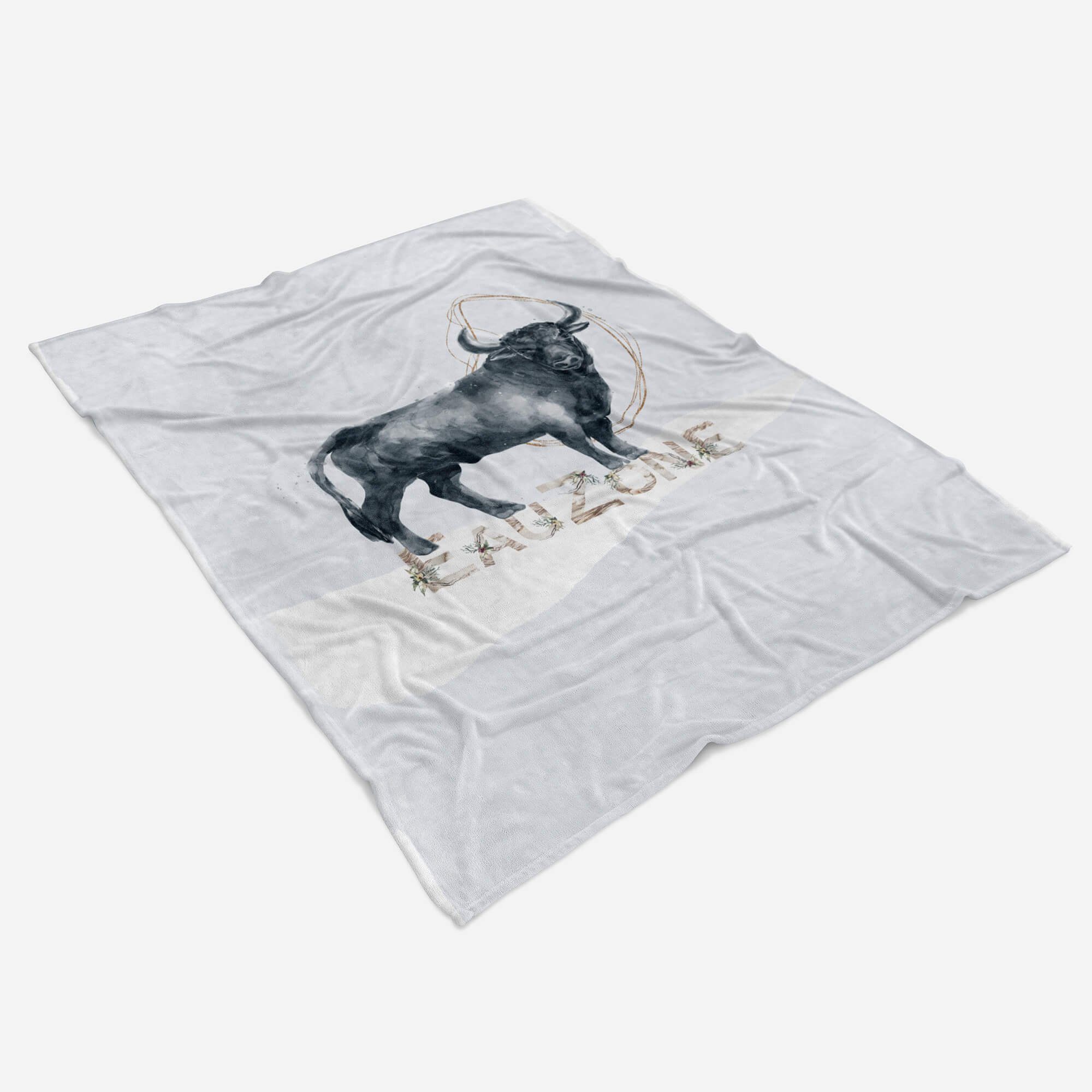 Sinus Handtücher Handtuch Art Baumwolle-Polyester-Mix Wasserfarben Kuscheldecke Stier Bulle, Handtuch (1-St), Strandhandtuch Saunatuch