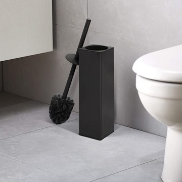 CALIYO WC-Reinigungsbürste Schwarz WC Bürsten & Halter, Metall Toilettenbürste, Freistehende Quadratisch Silikon Toilettenbürste für das Badezimmer