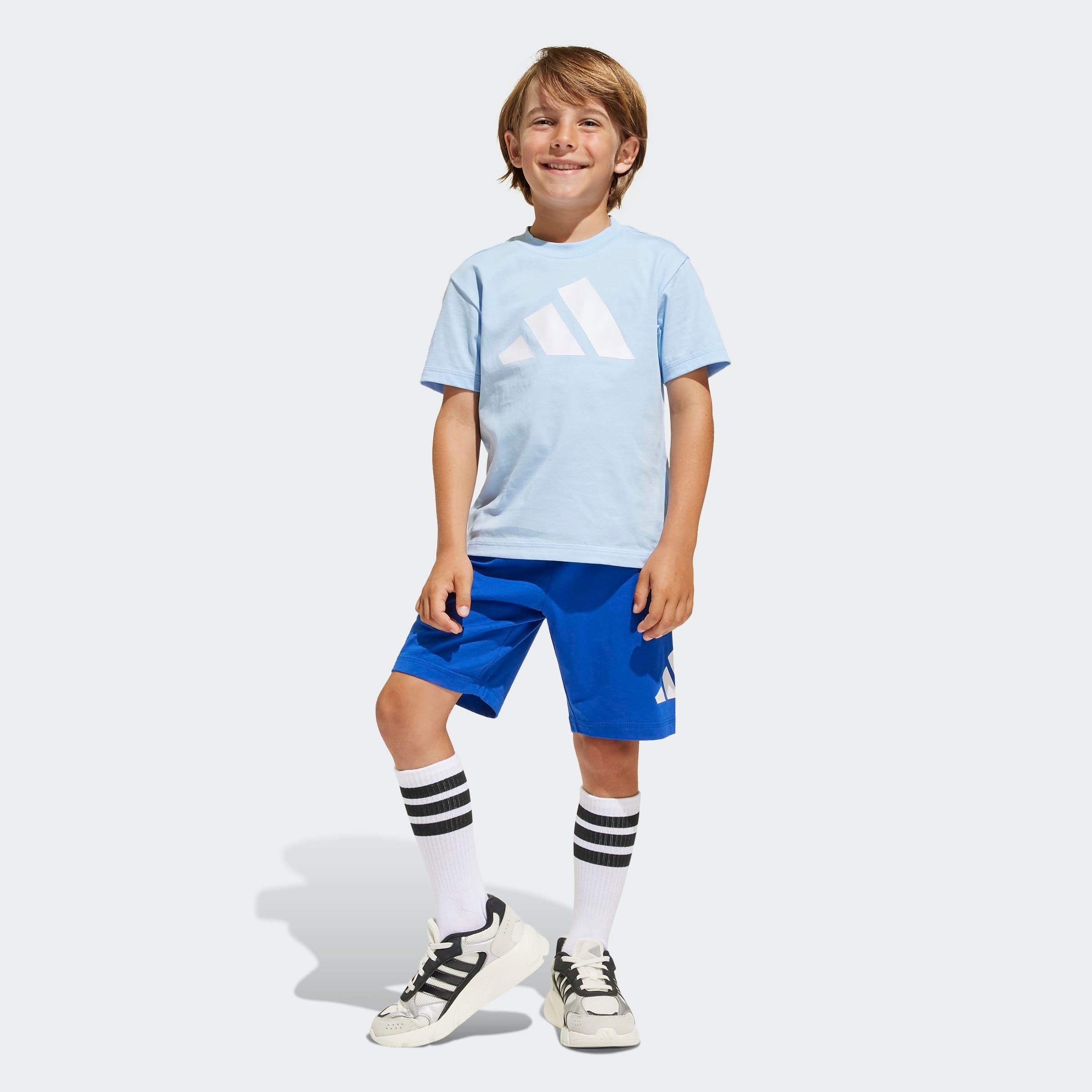 adidas Sportswear Trainingsanzug LK BL T-SET 160 (2-tlg), für Kinder, zweiteilig, aus Baumwolle