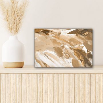 OneMillionCanvasses® Leinwandbild Gold - Beige - Abstrakt, (1 St), Wandbild Leinwandbilder, Aufhängefertig, Wanddeko, 30x20 cm