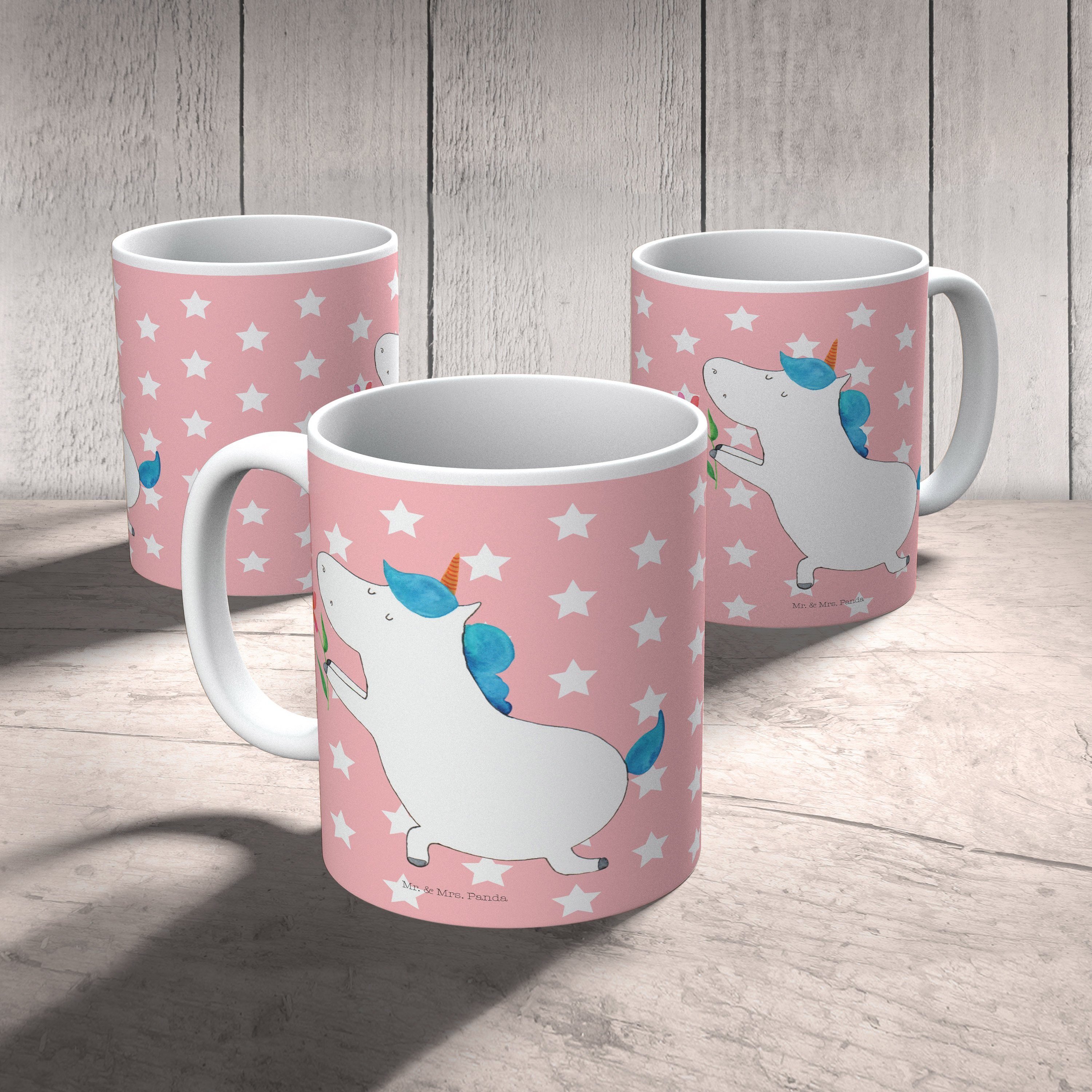 Pastell Blume - Einhorn & Mrs. Mr. Geschenk, - Panda heiraten, Kaffeebecher, Tasse Rot Einhö, Keramik