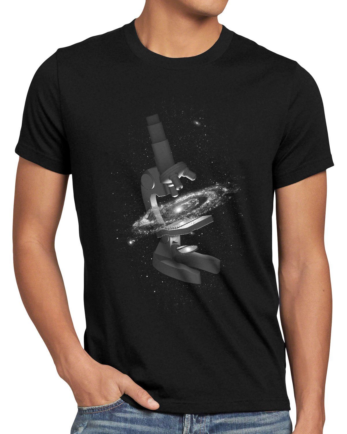 Print-Shirt Universums navigationssystem T-Shirt style3 Herren galaxie des Wissenschaft