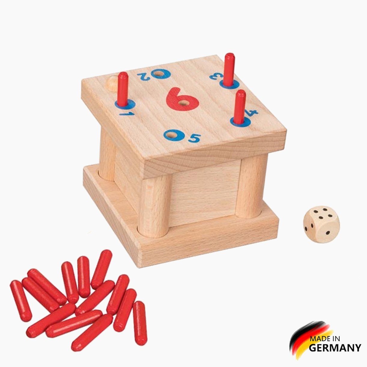goki Spielesammlung Steckspiel Die verflixte 6, Die verflixte 6, toller Spielspaß Made in Germany