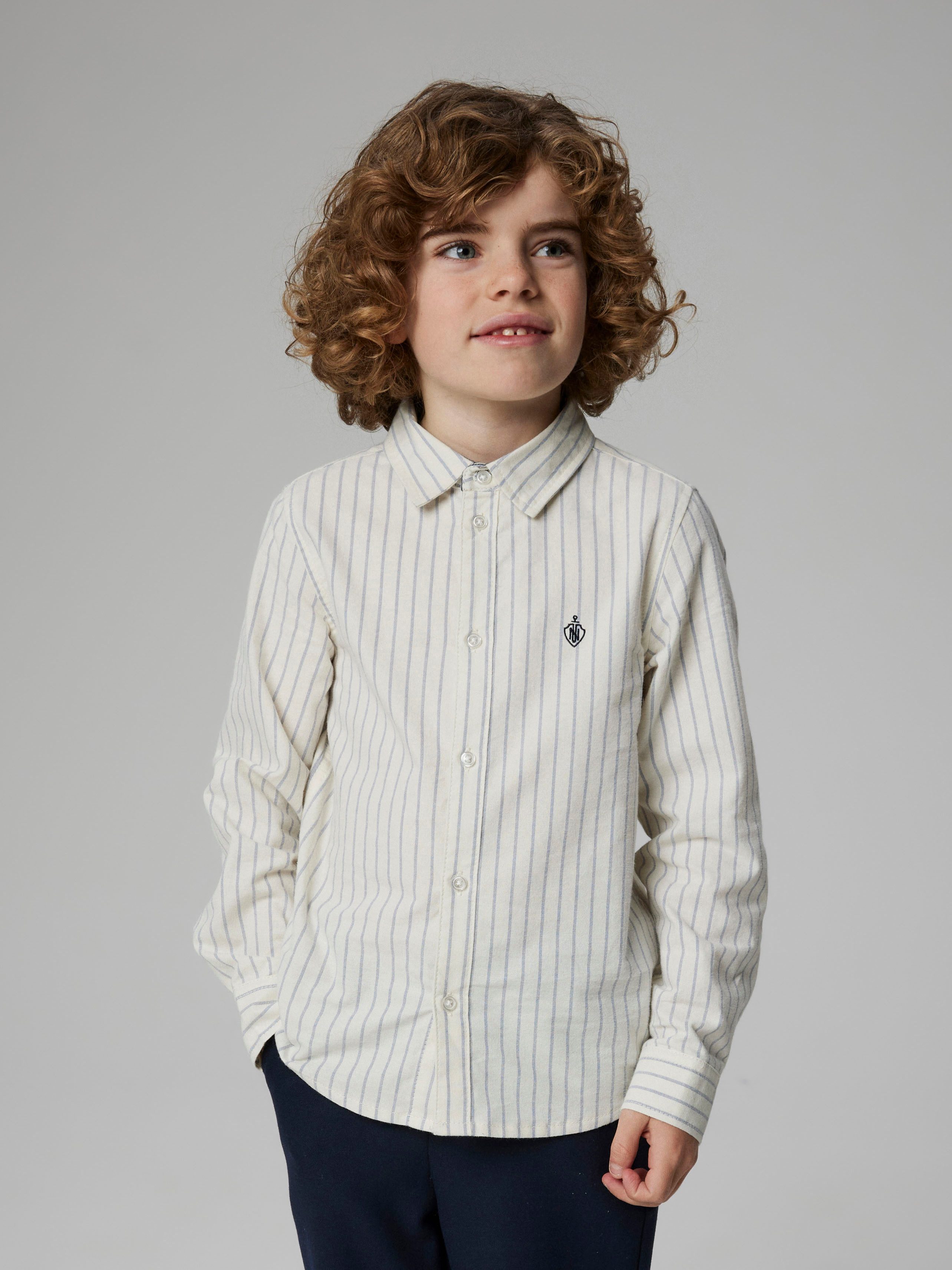 Name It Langarmhemd NKMNEWSA für Jungen mit Knopfleiste und Baumwollkomfort unifarben, casual, regular fit, Baumwolle, Hemdkragen