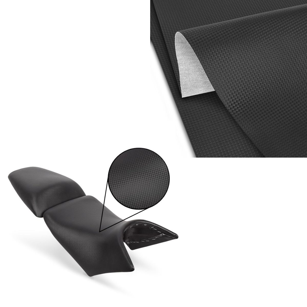 Tourtecs Sitzbank 2x Sitzbank-Bezug Kunstleder Carbon-Look XL 140x100 cm Sitzbezug Spar-