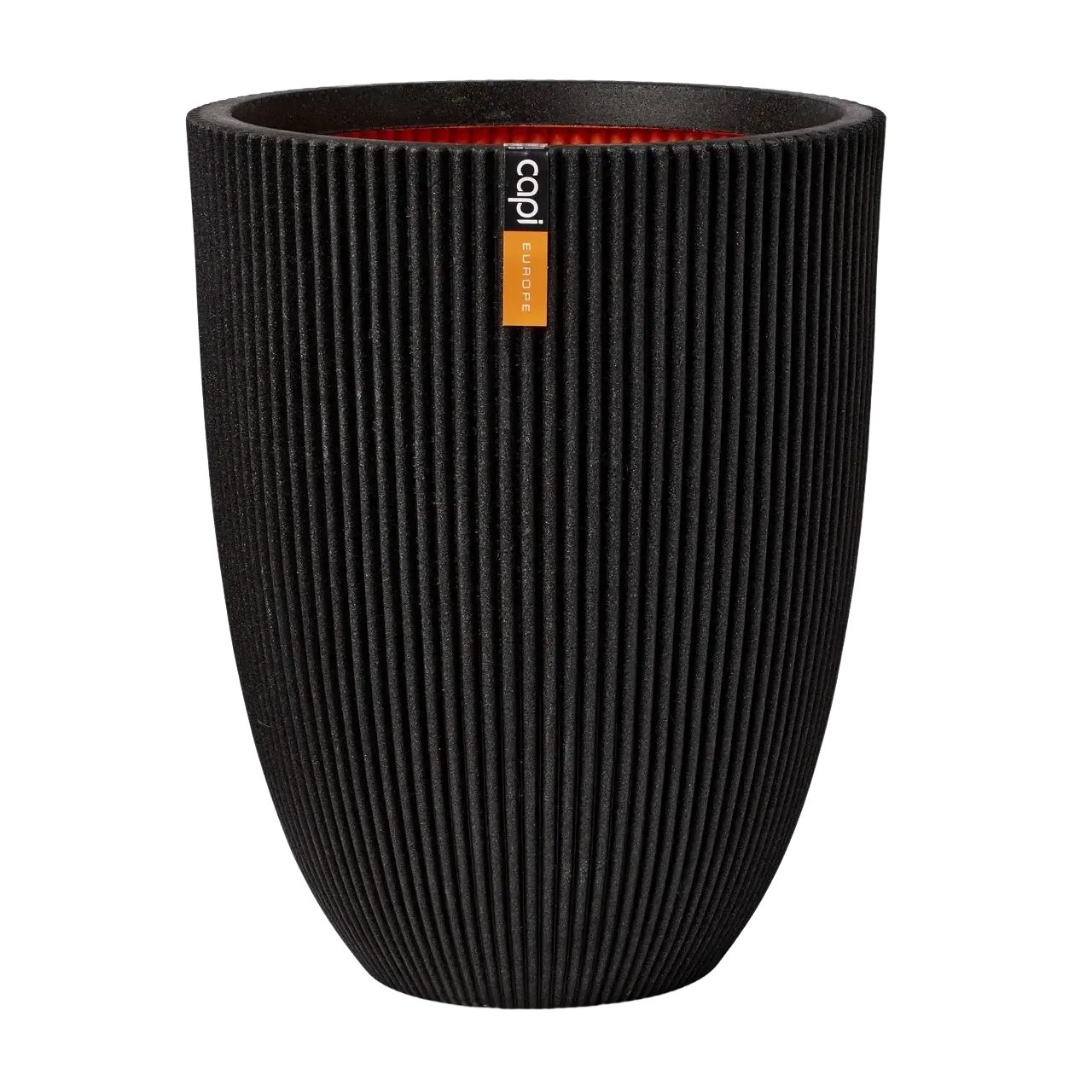 aplanta Blumentopf Pflanzkübel elegant niedrig Groove schwarz, 34x46 cm
