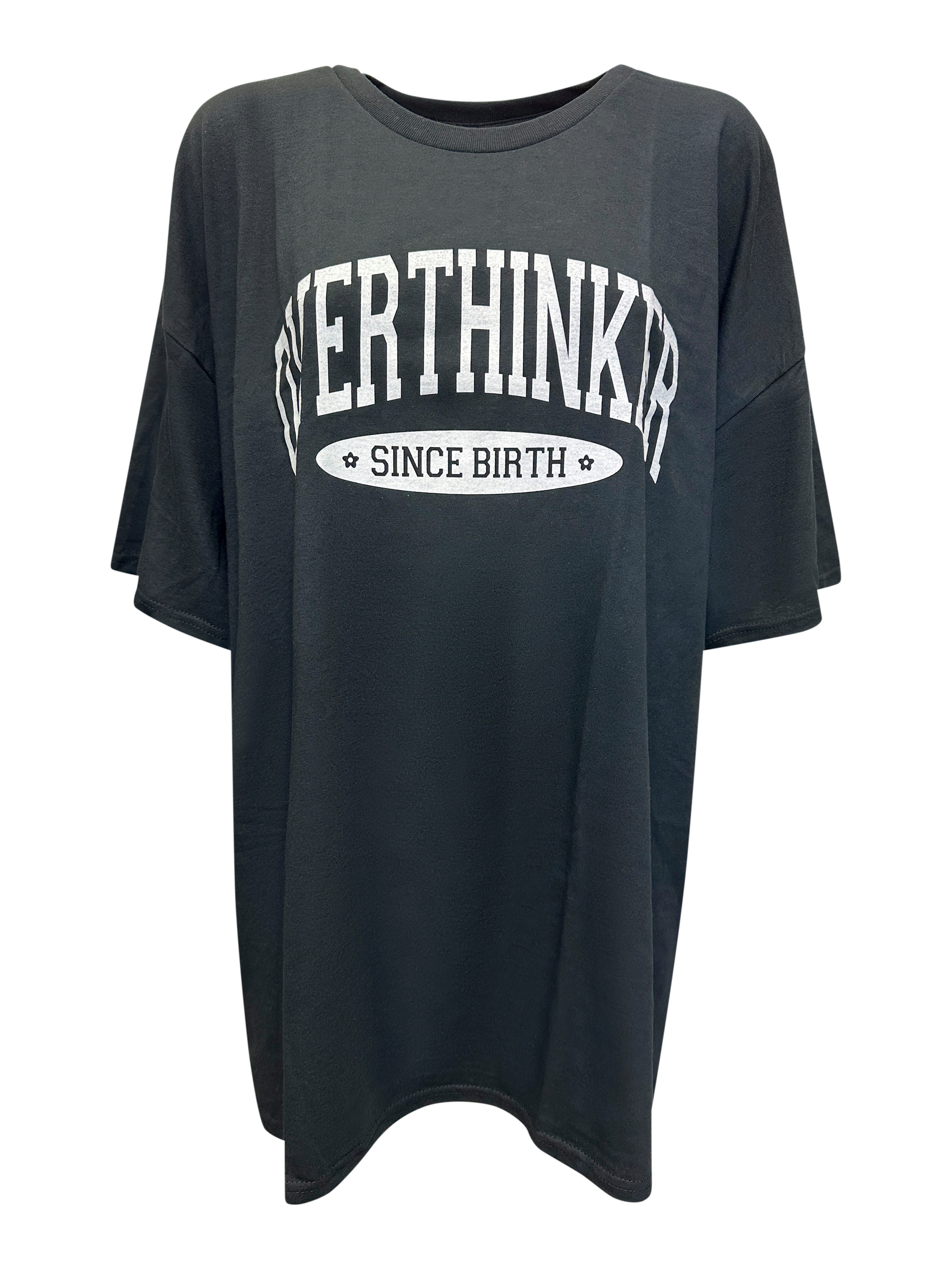 Worldclassca T-Shirt Worldclassca Oversized Print OVERTHINKER T-Shirt lang günstig online kaufen