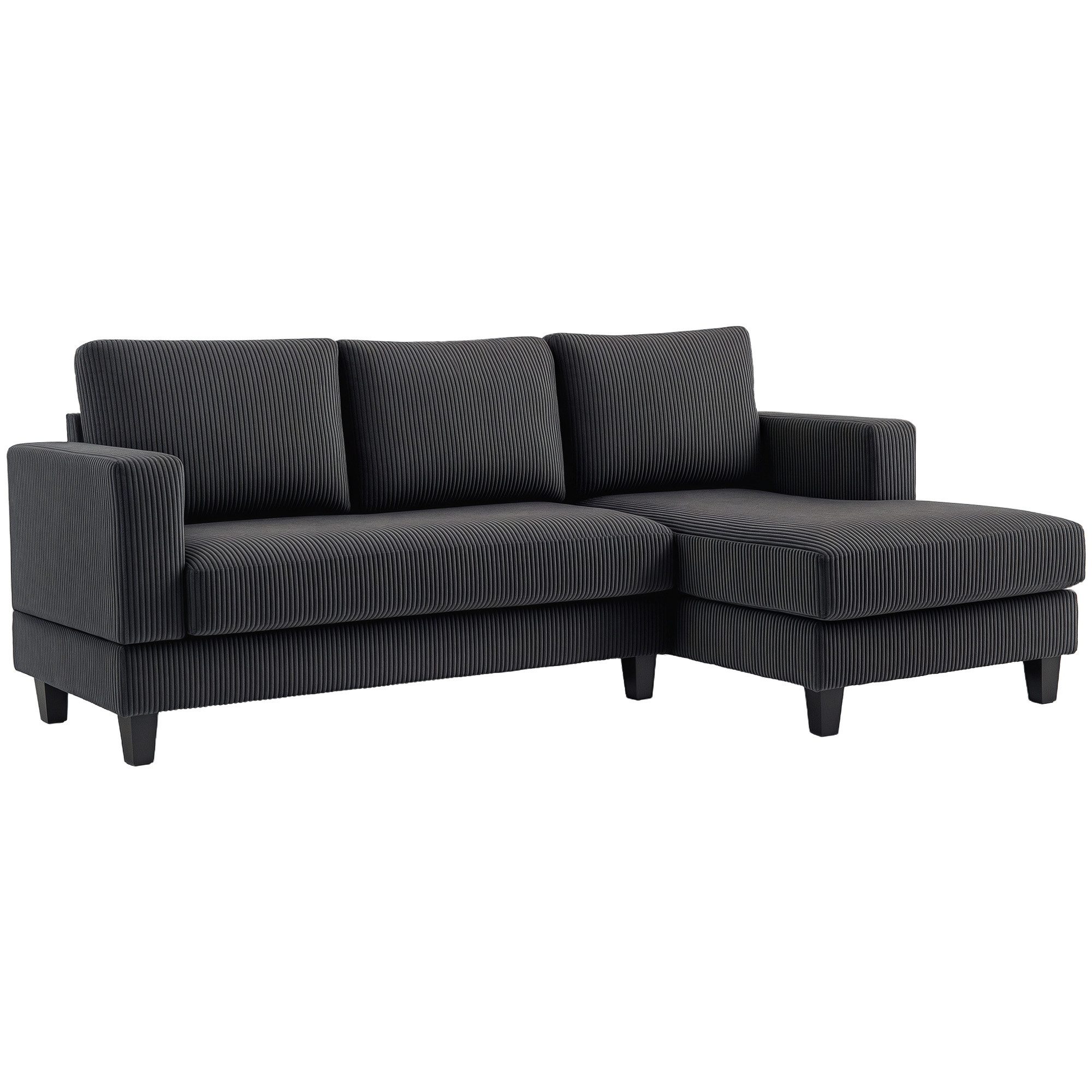 HOMCOM Ecksofa Sofa mit Chaiselongue Cord-Optik Hochdichtem Schaumstoff, bi günstig online kaufen