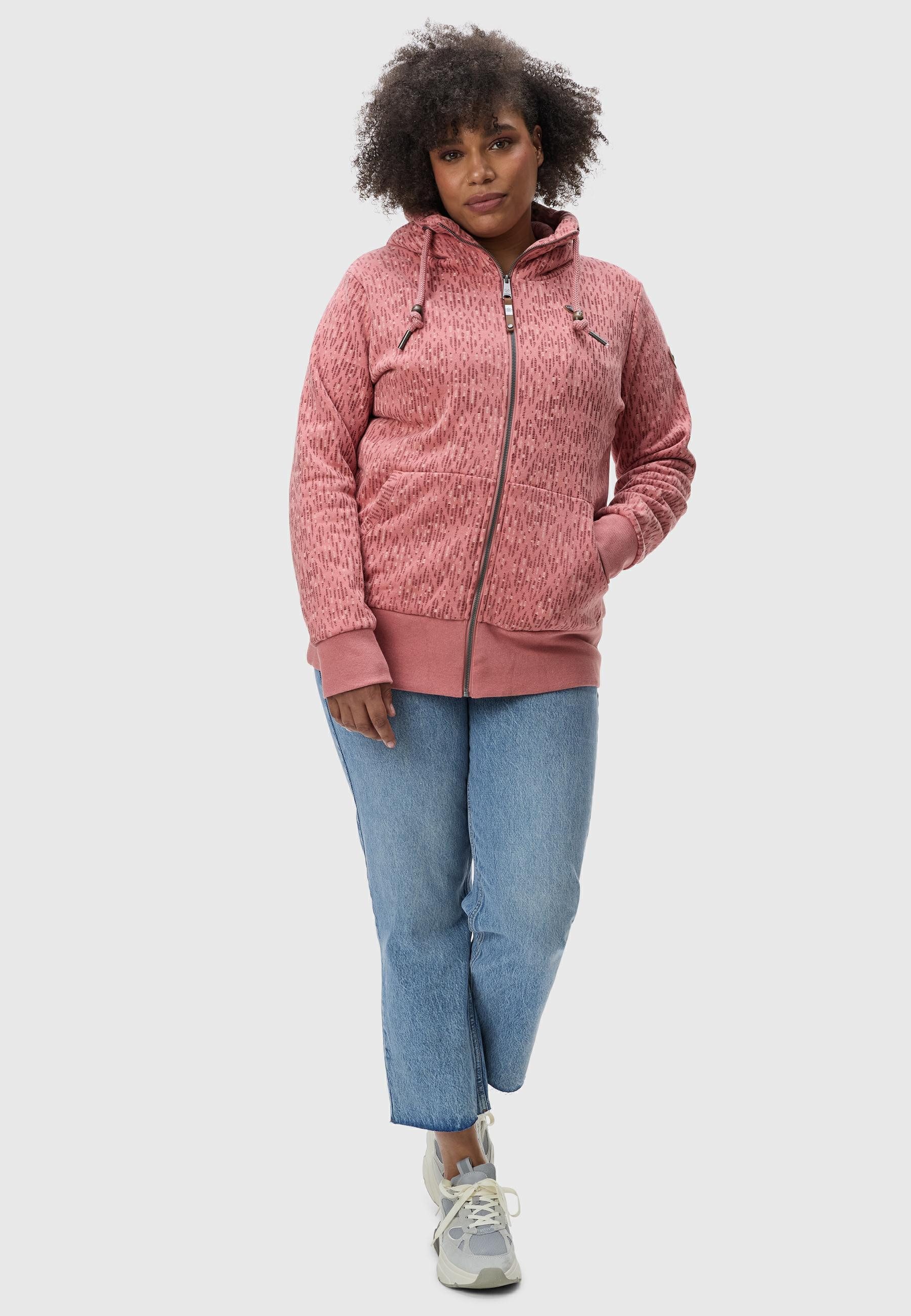 Ragwear Sweatjacke "Neska Print Zip Plus", Cooler Damen Zip-Hoodie mit Kapu günstig online kaufen