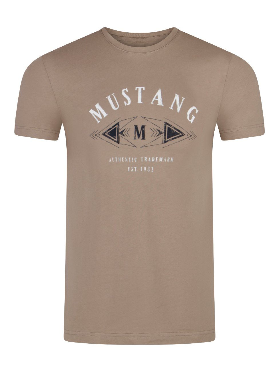 MUSTANG T-Shirt Herren Printshirt Regular Fit (1-tlg) Kurzarm Tee Shirt mit günstig online kaufen