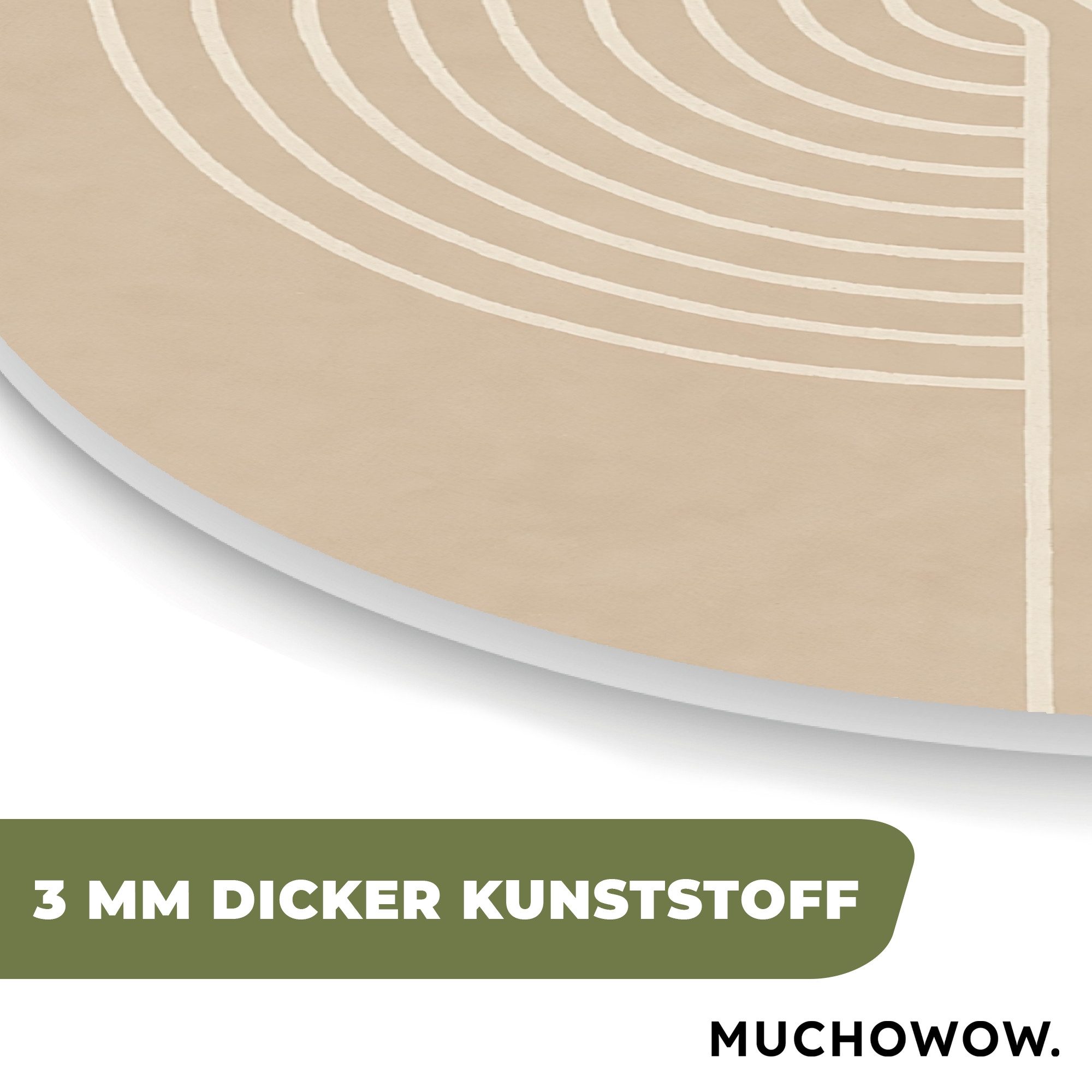 MuchoWow Gemälde Parallele Linien - Leichte Textur - Beige, Fotodruck (1 St), Wandbild Abstrakt, Wohnzimmer Schlafzimmer Wanddekoration, 40x40 cm