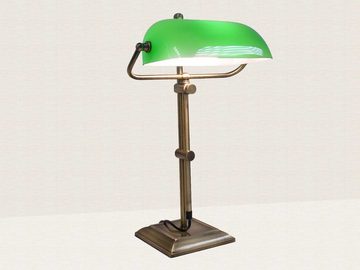 Kiom Tischleuchte Bankerslamp Jack Green E27, Schalter mit Kettchen, Leuchtmittel nicht inklusive, Leuchtmittel abhängig