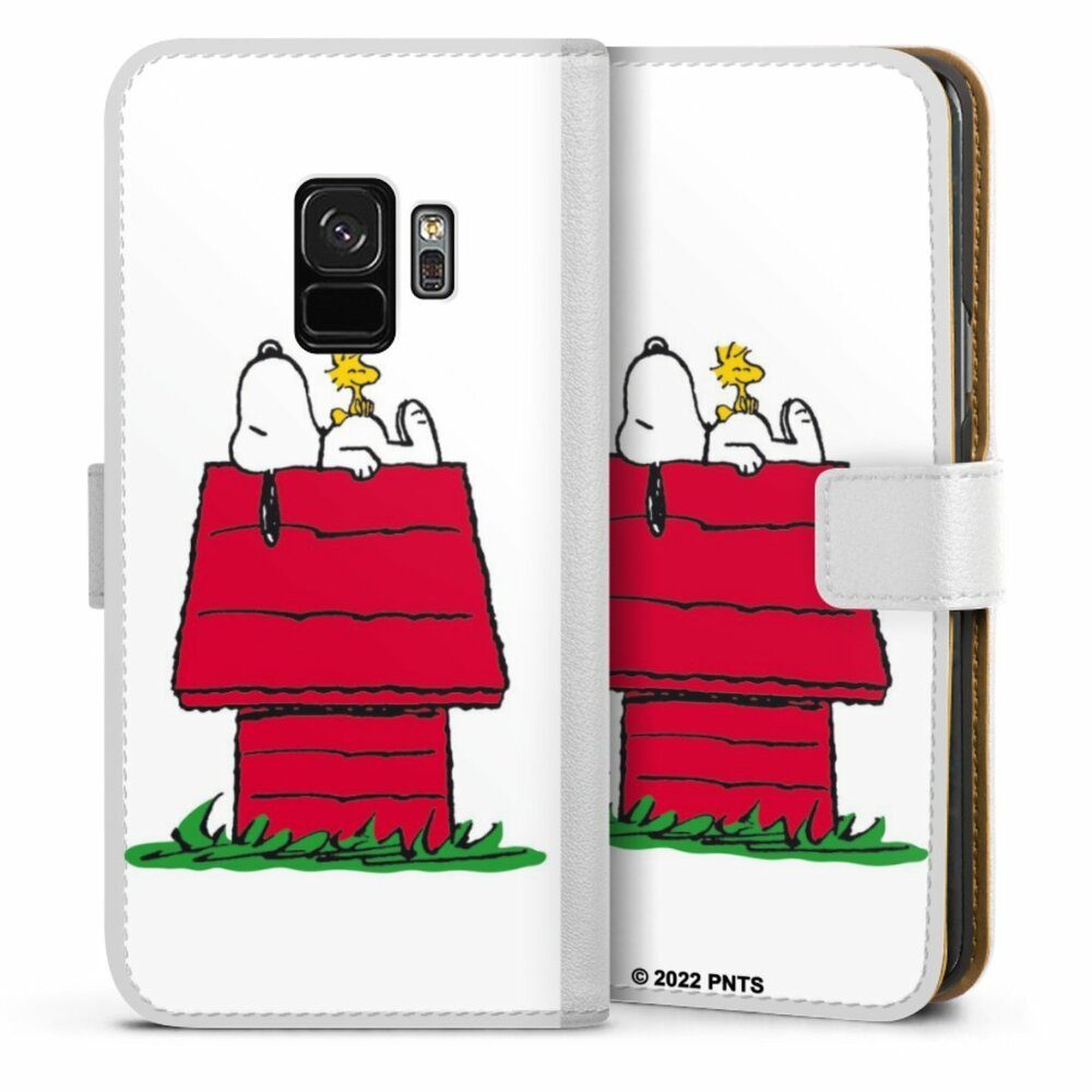 DeinDesign Handyhülle »Snoopy Offizielles Lizenzprodukt Peanuts Snoopy and  Woodstock Classic«, Samsung Galaxy S9 Duos Hülle Handy Flip Case Wallet  Cover