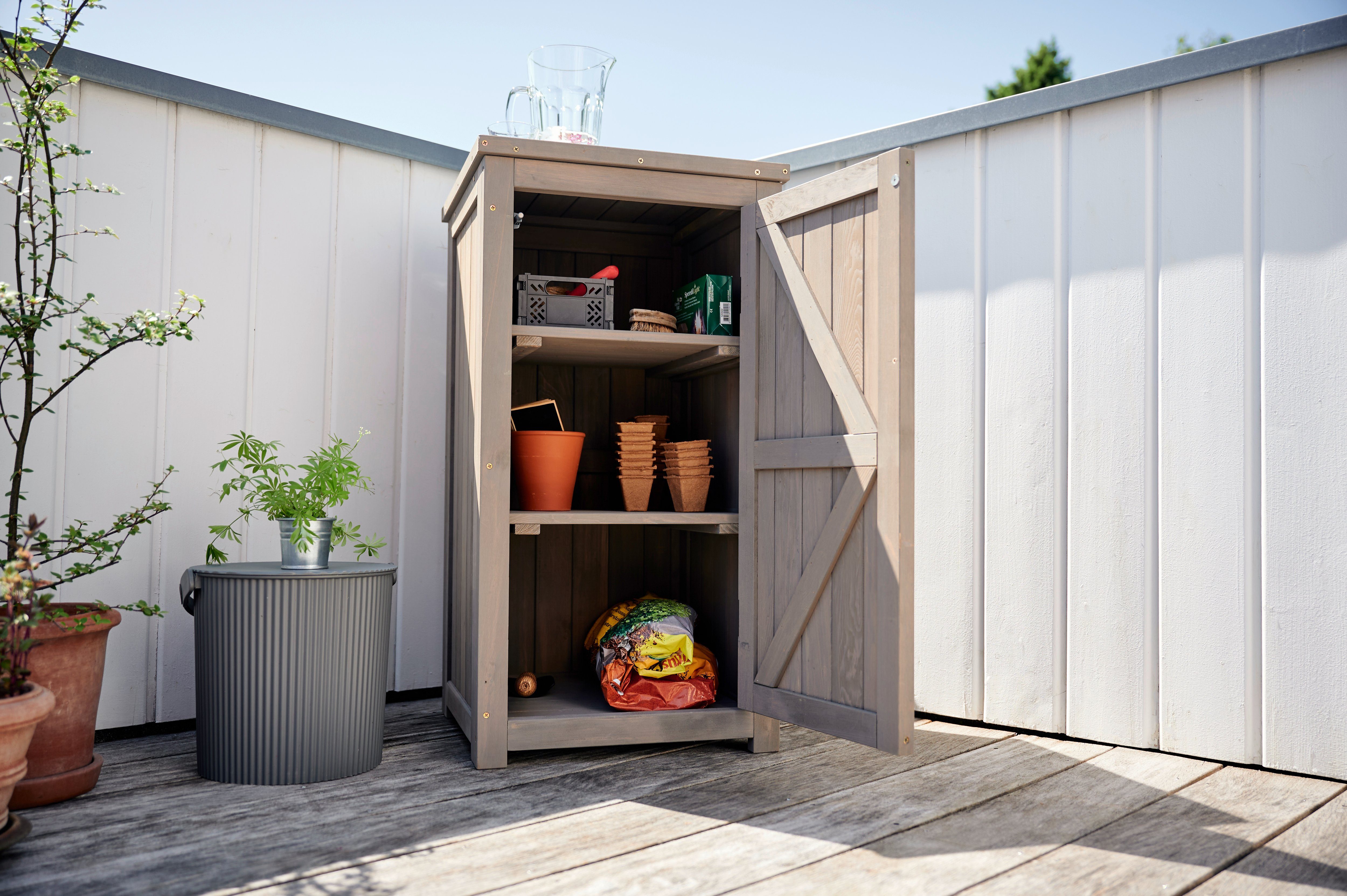 Aufbewahrung Holz, Garten,Terrasse aus für Balkon, NEELE, Balkonschrank, Gartenbox BUTENKIST