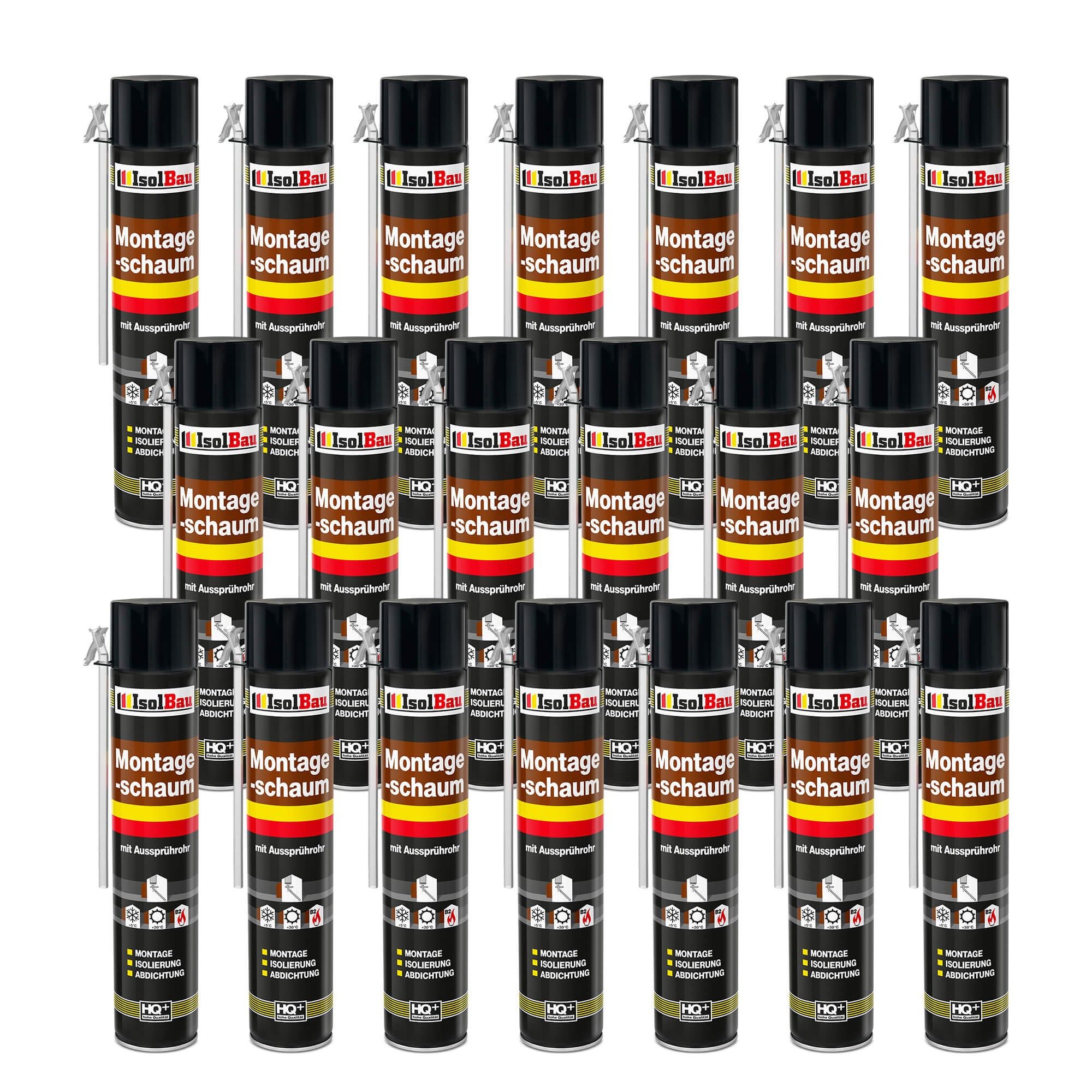 None Montagekleber Montageschaum 20 Dose 750 ml Bauschaum Abdichtung, Innen & außen, PCV-Profile Holz und Holzwerkstoffe Ziegelsteine Beton Gipsund Metall