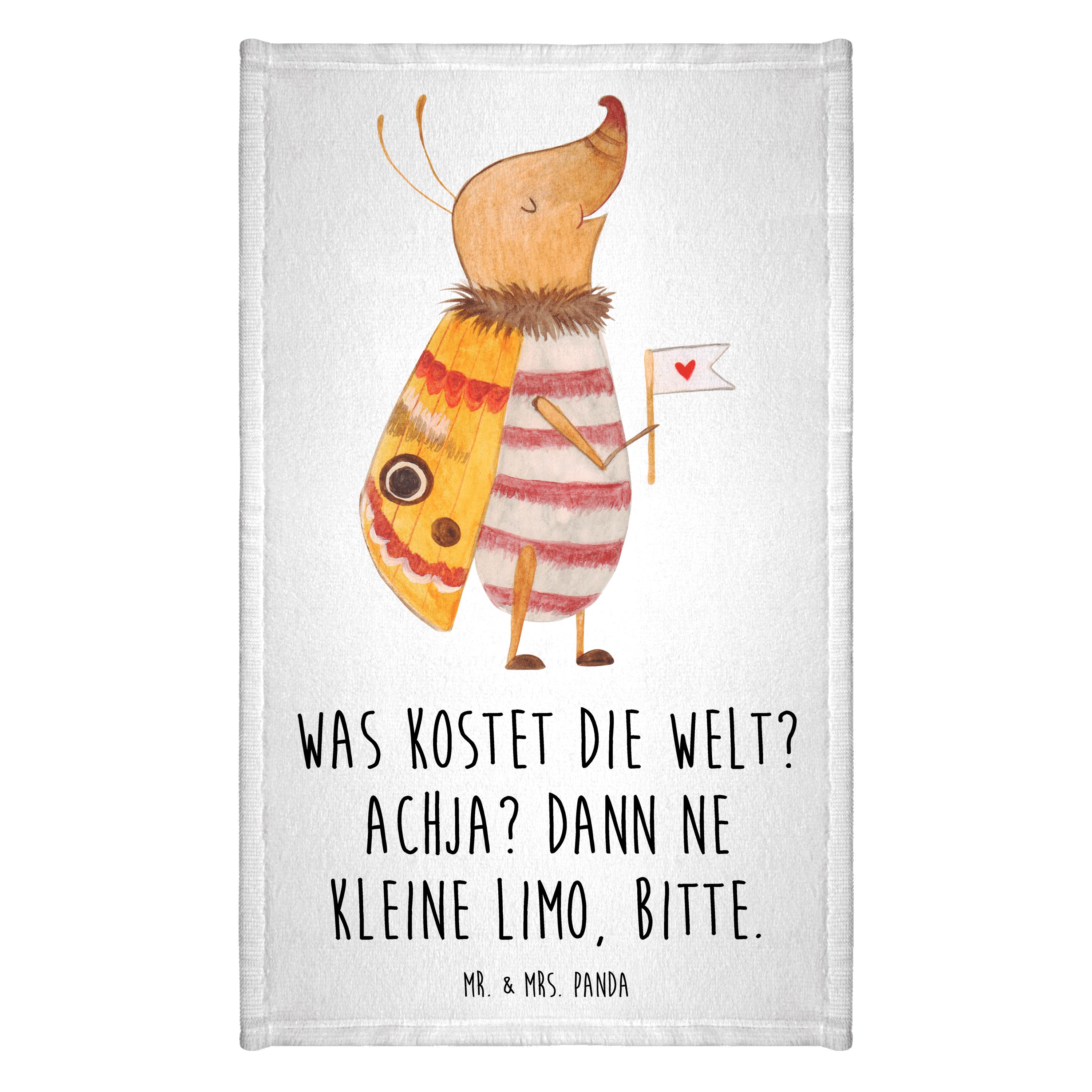 Handtuch Nachtfalter Fähnchen - Weiß - Geschenk, Küche Deko, Tiermotive, süß