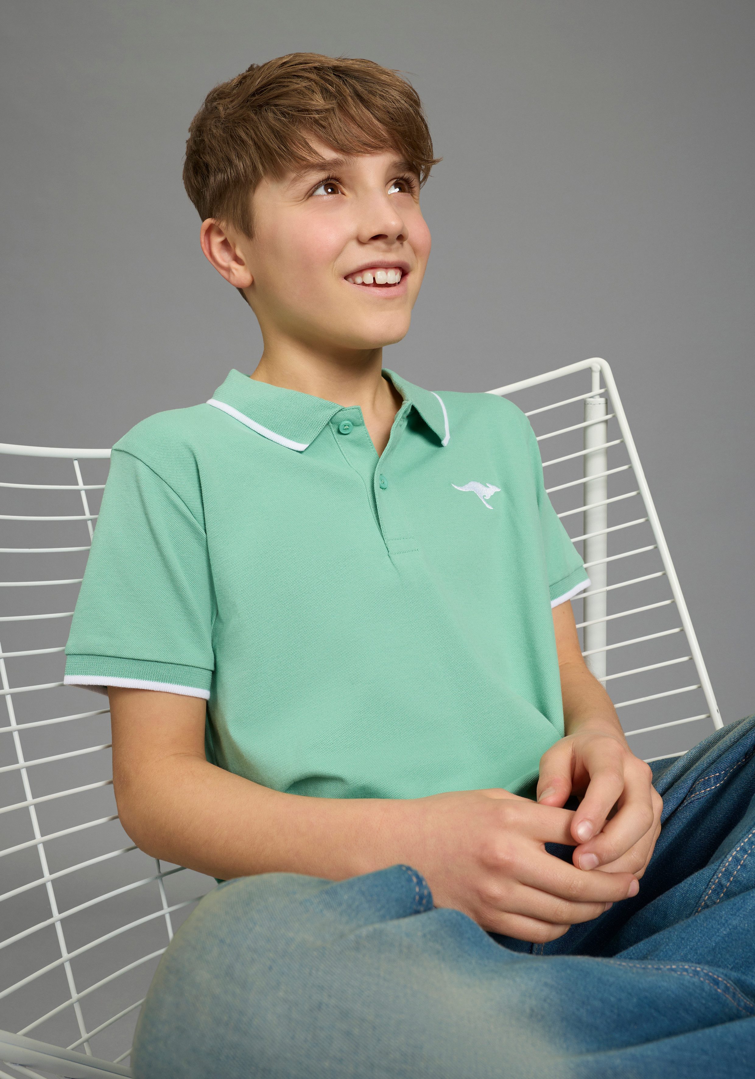 KangaROOS Poloshirt Kangaroos 2er Pack Poloshirts (Packung, 2-tlg., 2) Kurzarm, Basic Passform, mit Logostickerei, mit Seitenschlitzen