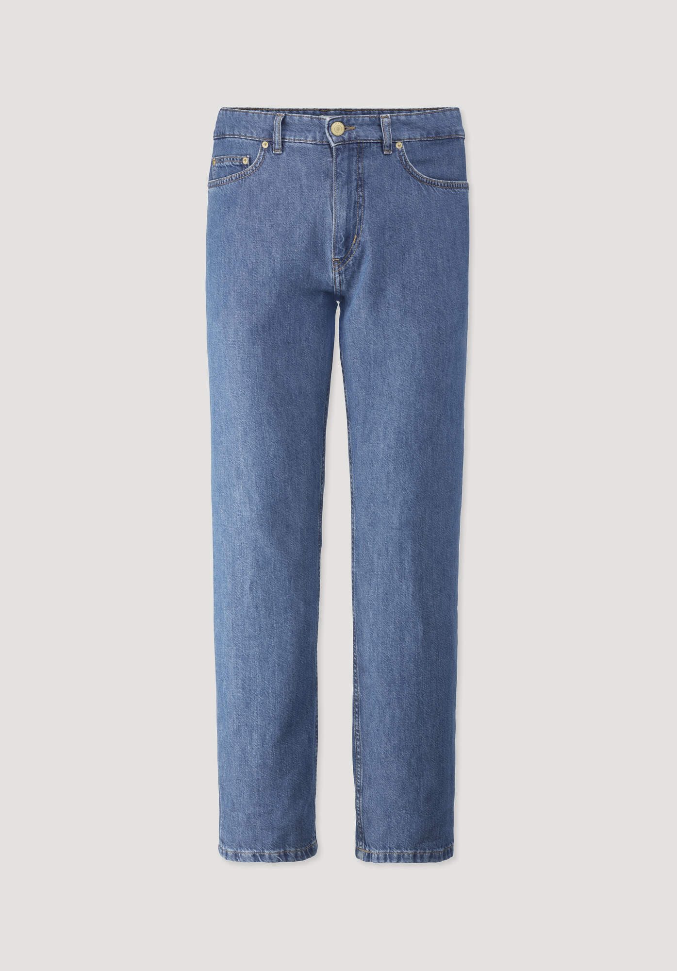 Hessnatur Bequeme Jeans aus Bio-Denim mit TENCEL™ Lyocell und Leinen (1-tlg) aus Bio-Denim mit TENCEL™ Lyocell und Leinen
