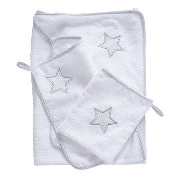 roba® Neugeborenen-Geschenkset Frottee 3-teilig Kapuzenhandtuch, Handtuch & Waschlappen