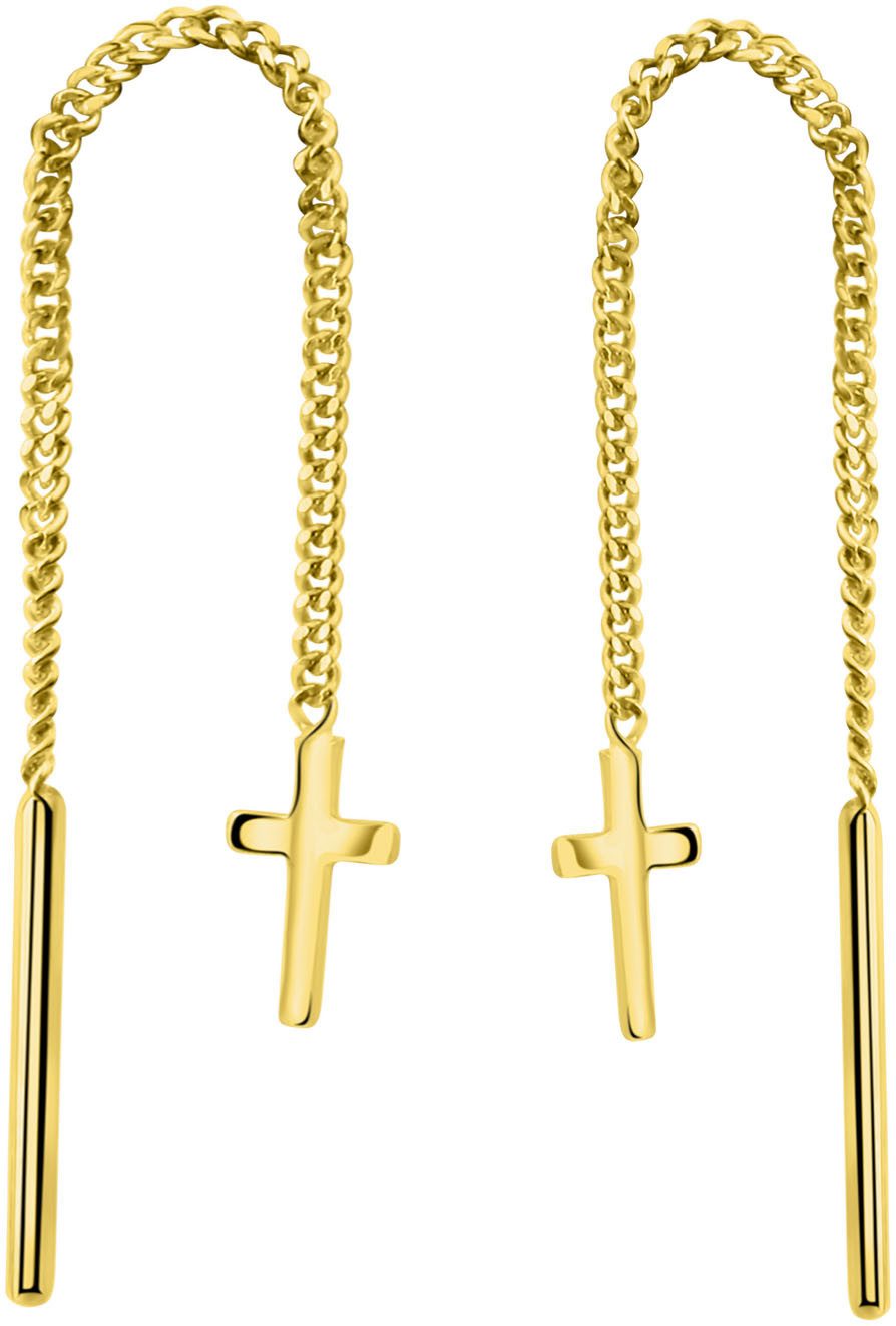Firetti Paar Ohrhänger Schmuck Geschenk Gold 375 Ohrschmuck Ohrringe Kreuz