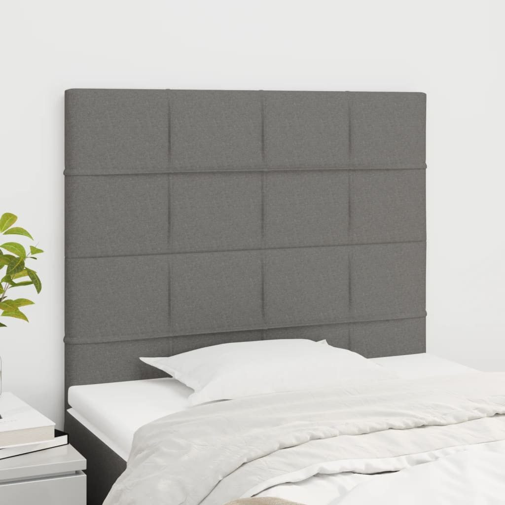 vidaXL Kopfteil, Bett Kopfteile 2 Stk. Dunkelgrau 90x5x78/88 cm Stoff