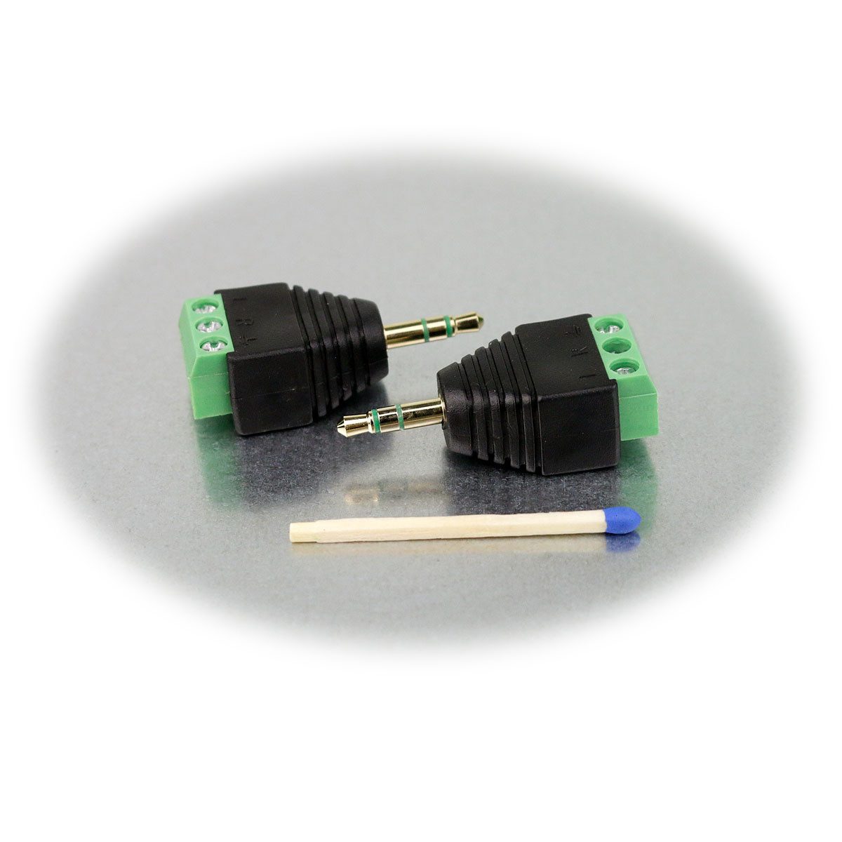 Blanko Cinch-Stecker 2er Set Klinke 3,5mm Stereo Adapter Schraubanschlu