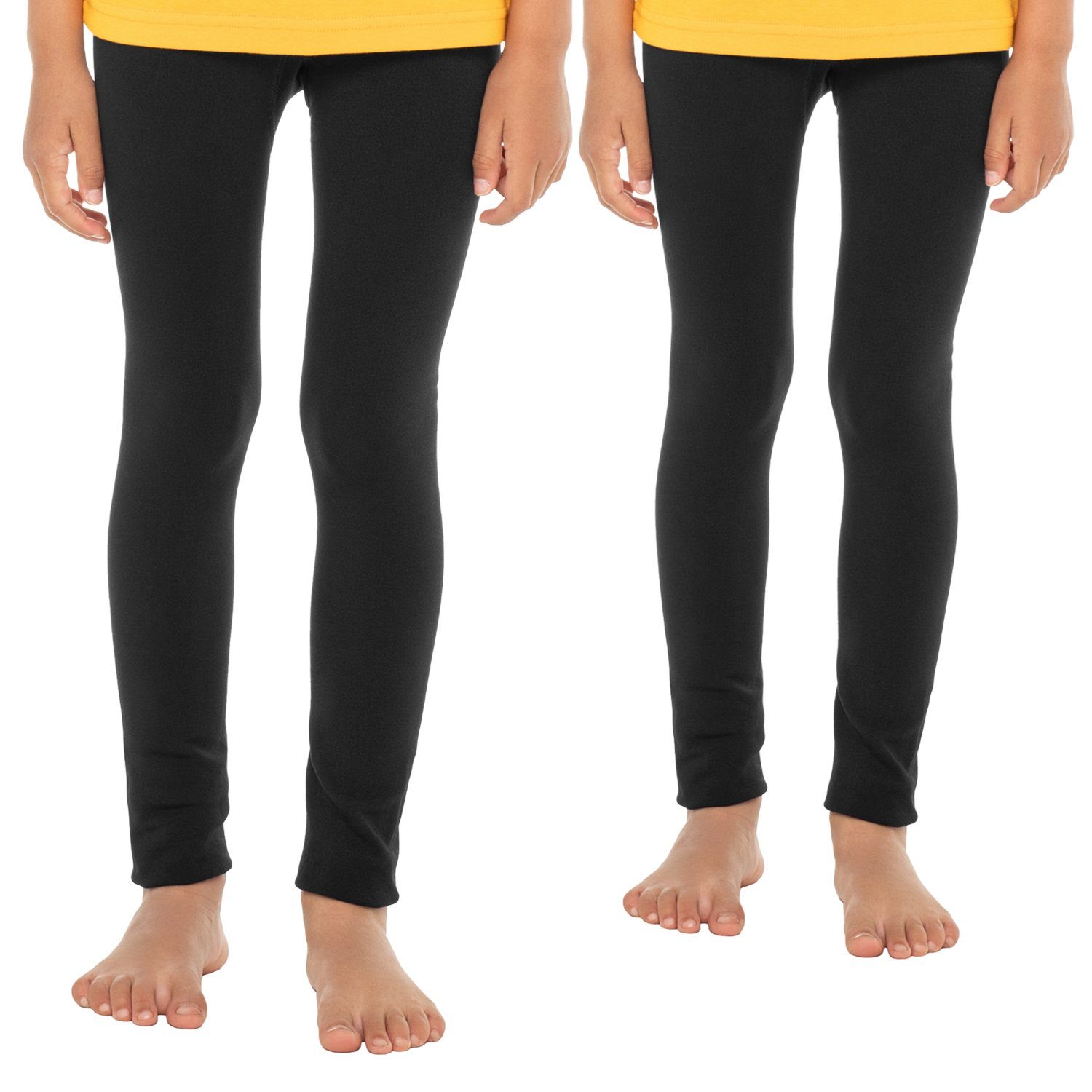 (1/2 warm - mit Funktionsleggings Stück) 2 celodoro Schwarz Kinder Thermo Innenfleece x Leggings