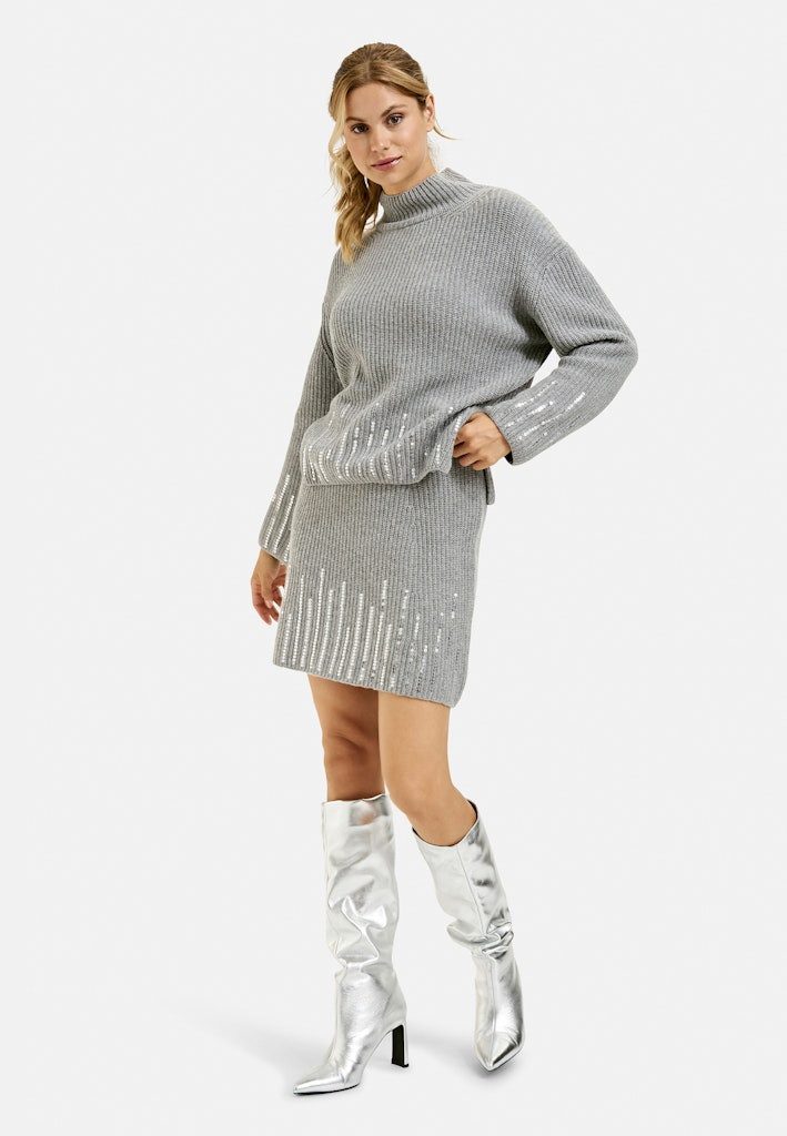 Smith & Soul Bleistiftrock SEQUINS KNIT SKIRT MID GREY