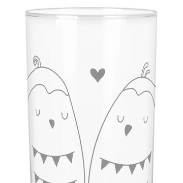 Mr. & Mrs. Panda Glas 200 ml Eulen Liebe - Transparent - Geschenk, Wasserglas mit Gravur, T, Premium Glas, Stilvolle Gravur