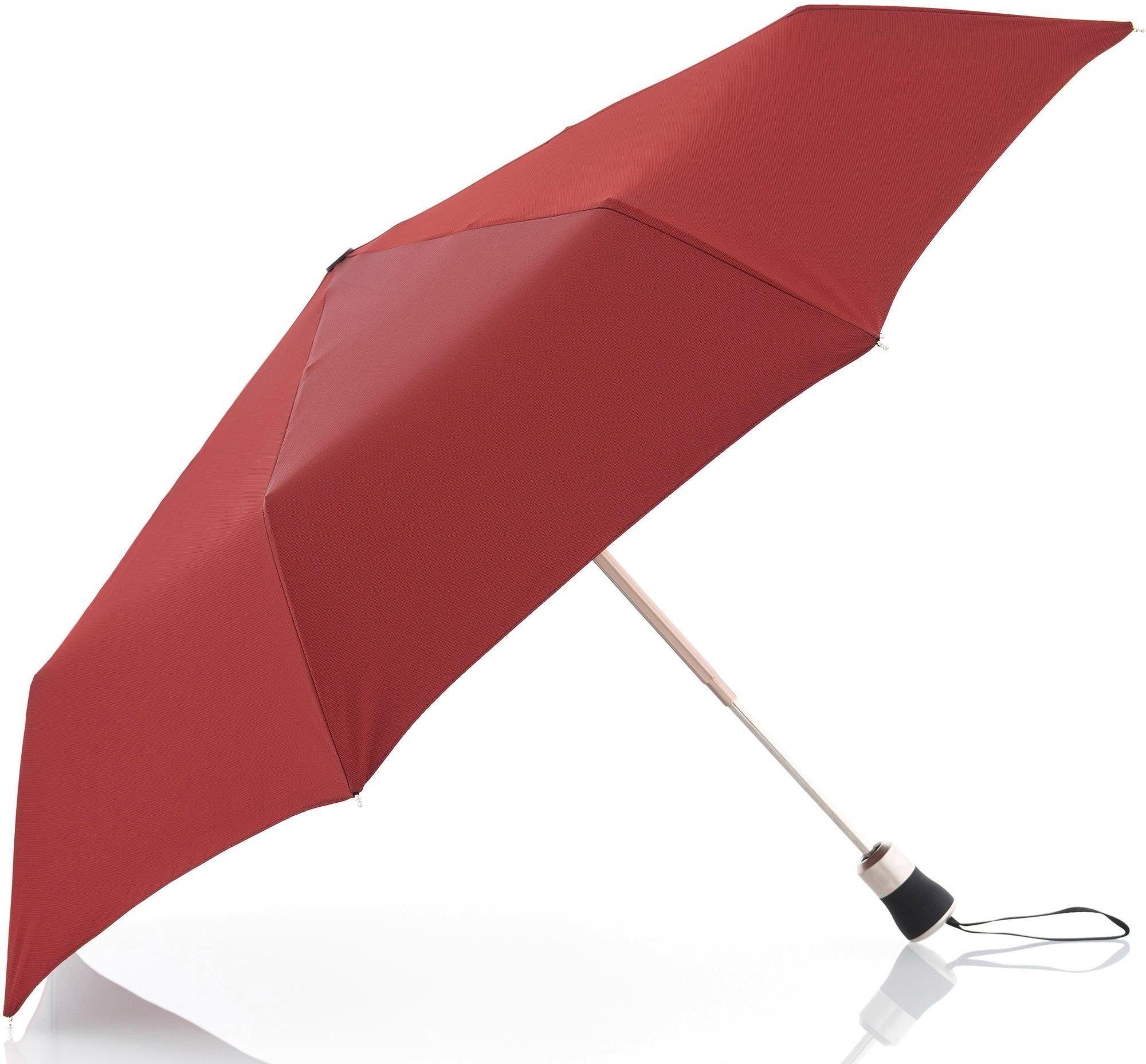 doppler MANUFAKTUR Taschenregenschirm Oxford Uni, rot, handgemachter Manufaktur-Taschenschirm