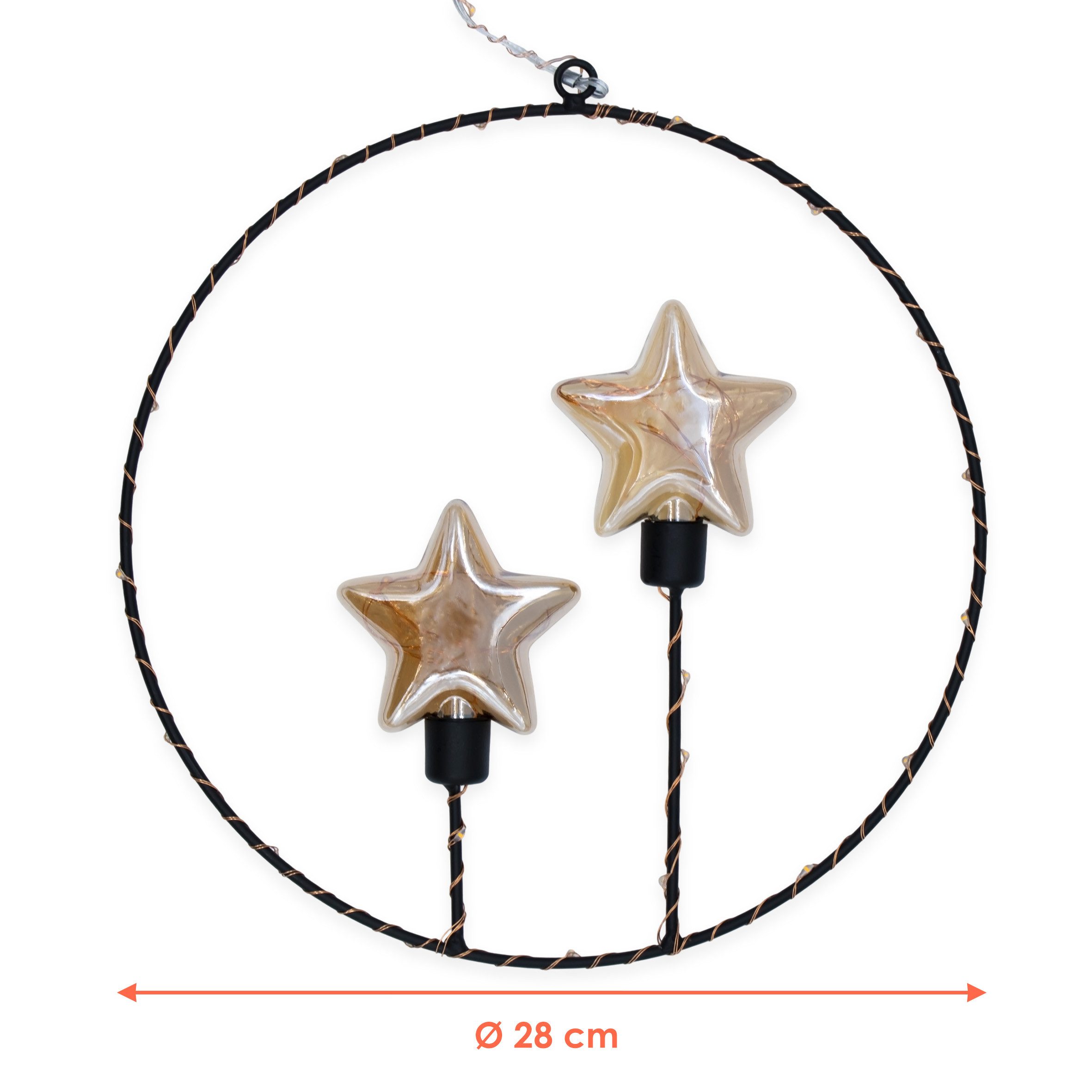 Spetebo LED-Dekofigur Metall Dekoring mit 42 LED in soft gold - 28 cm (Anza günstig online kaufen