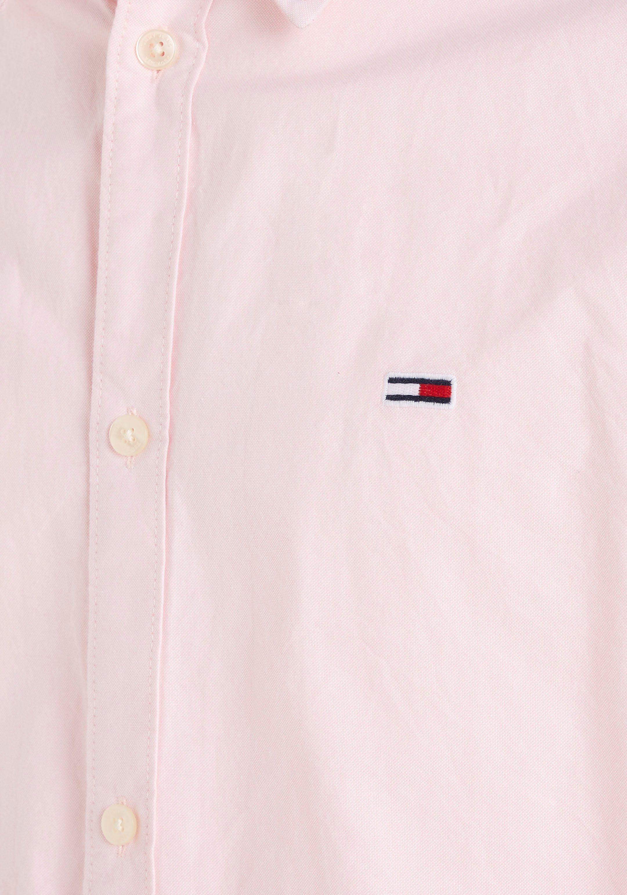 Tommy Jeans Langarmhemd TJM CLASSIC Knopfleiste SHIRT mit pink OXFORD