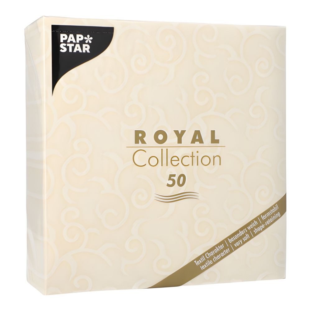 PAPSTAR Papierserviette 50 x ROYAL Collection 1/4-Falz 40 cm x 40 cm champagner Casali