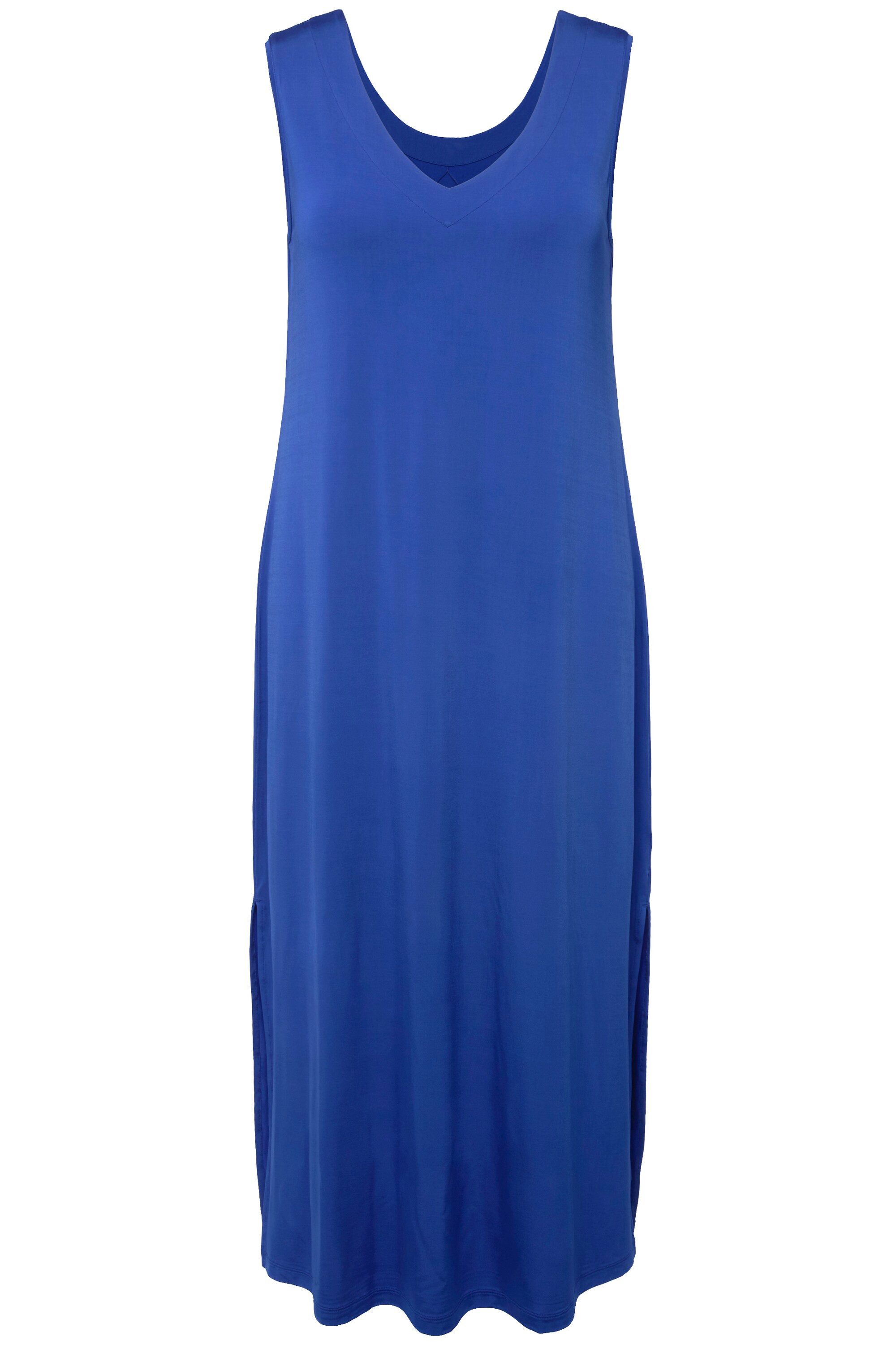 Ulla Popken Jerseykleid Slinky-Midikleid A-Linie V-Ausschnitt günstig online kaufen