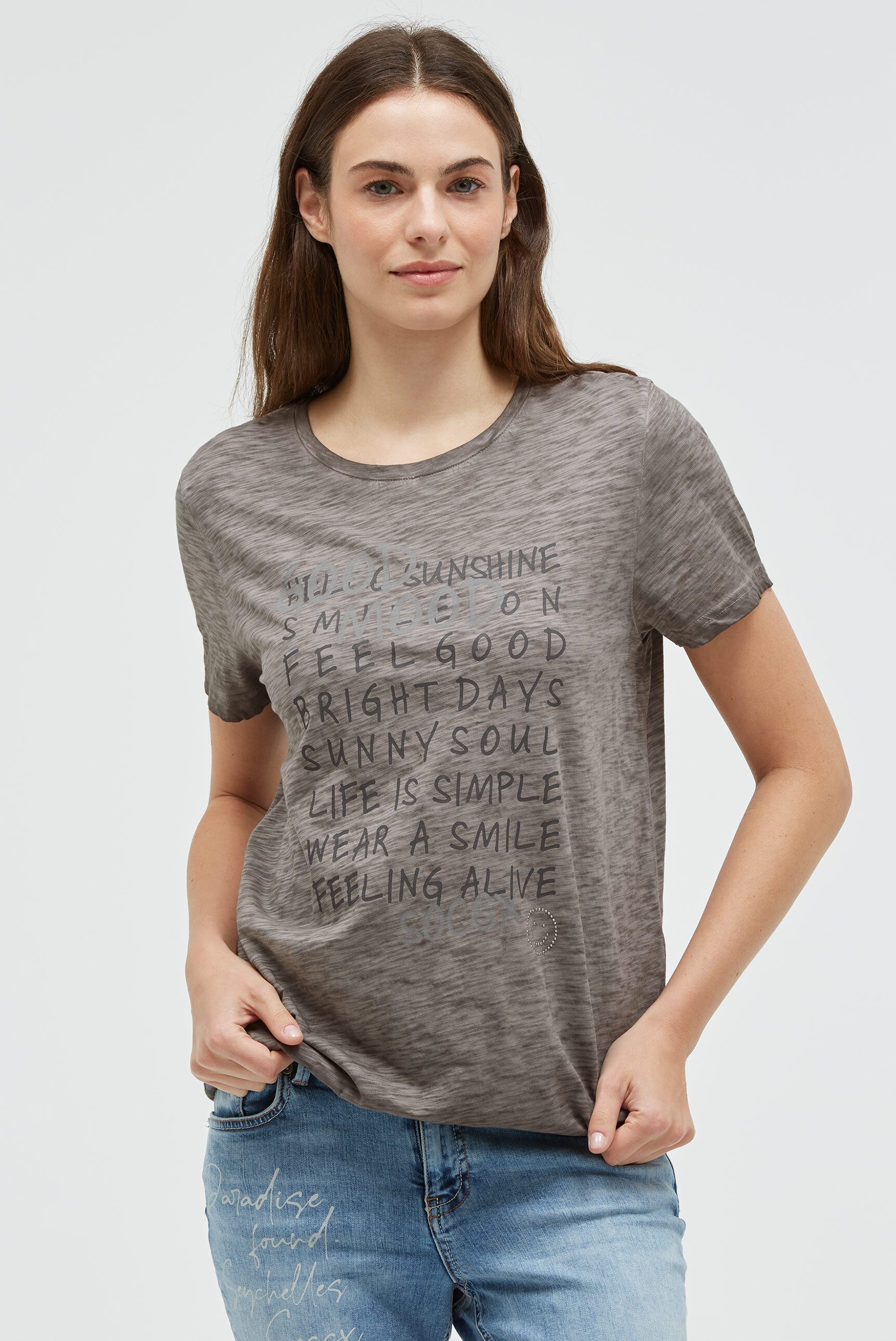 SOCCX Rundhalsshirt mit Gummizug im Saum