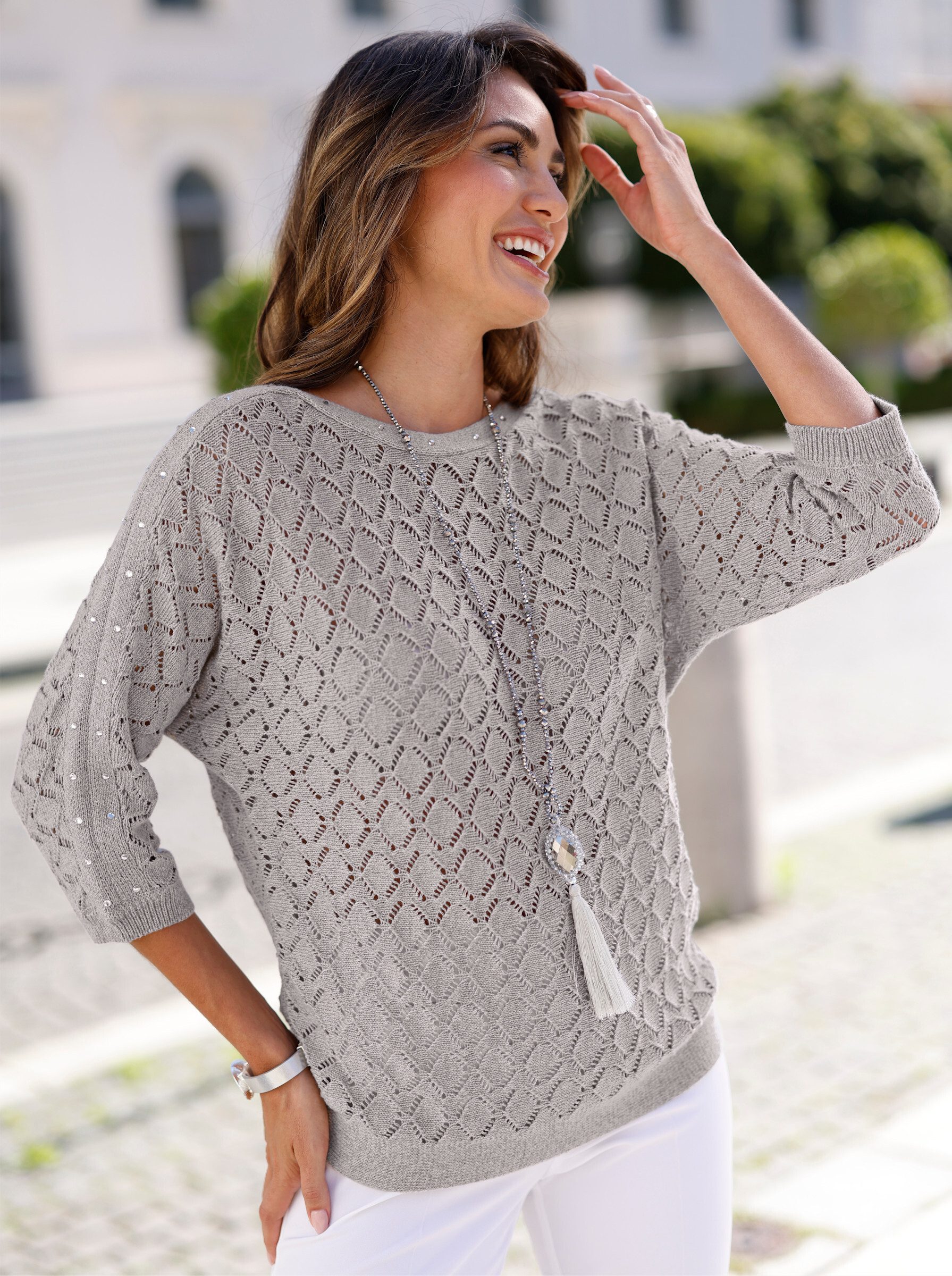 Witt Strickpullover Ajour-Pullover 3/4-Arm Ajour günstig online kaufen