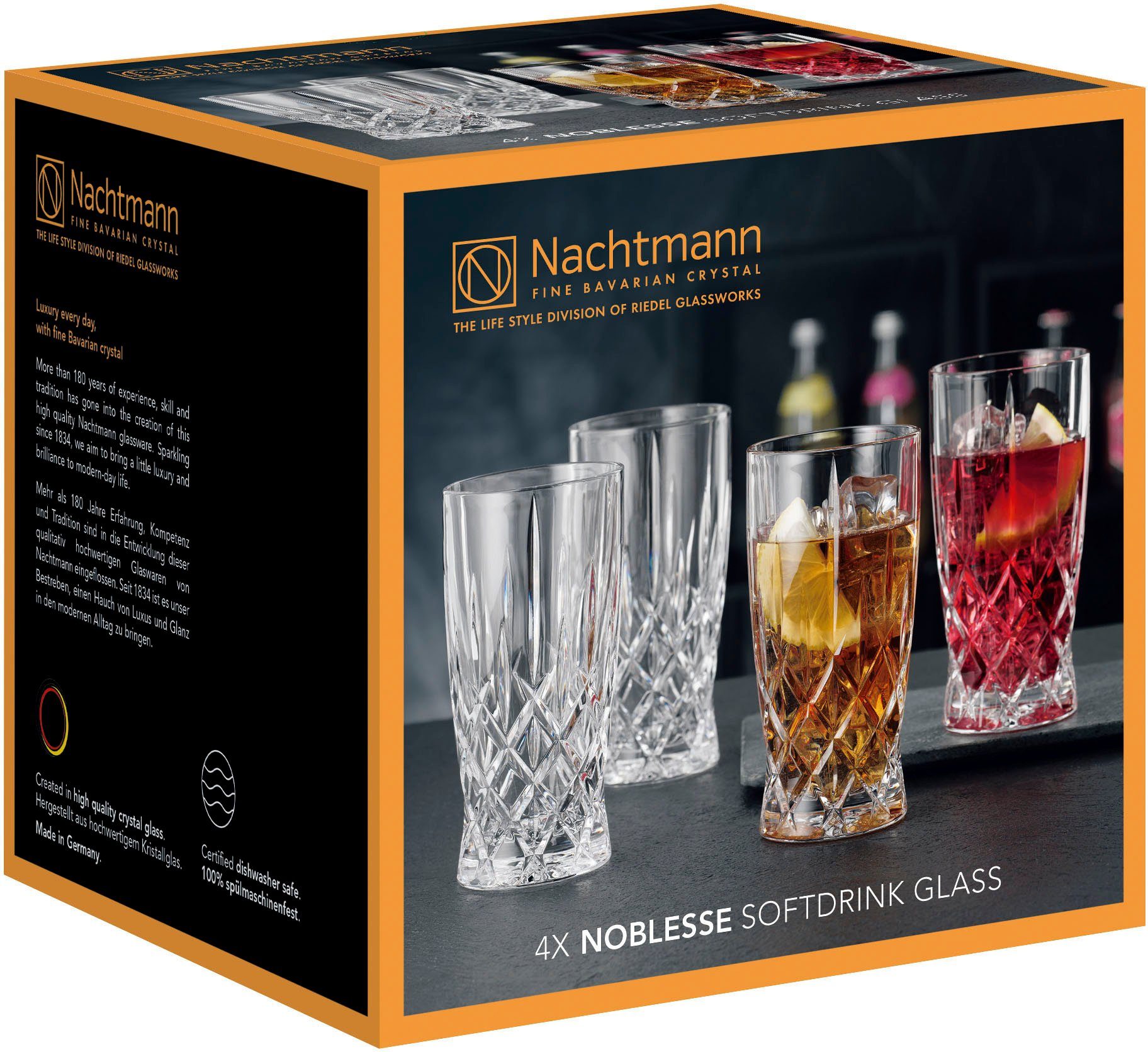 Nachtmann Cocktailglas Noblesse, 4-tlg., Kristallglas, Made in Germany, 350 ml, 4-teilig