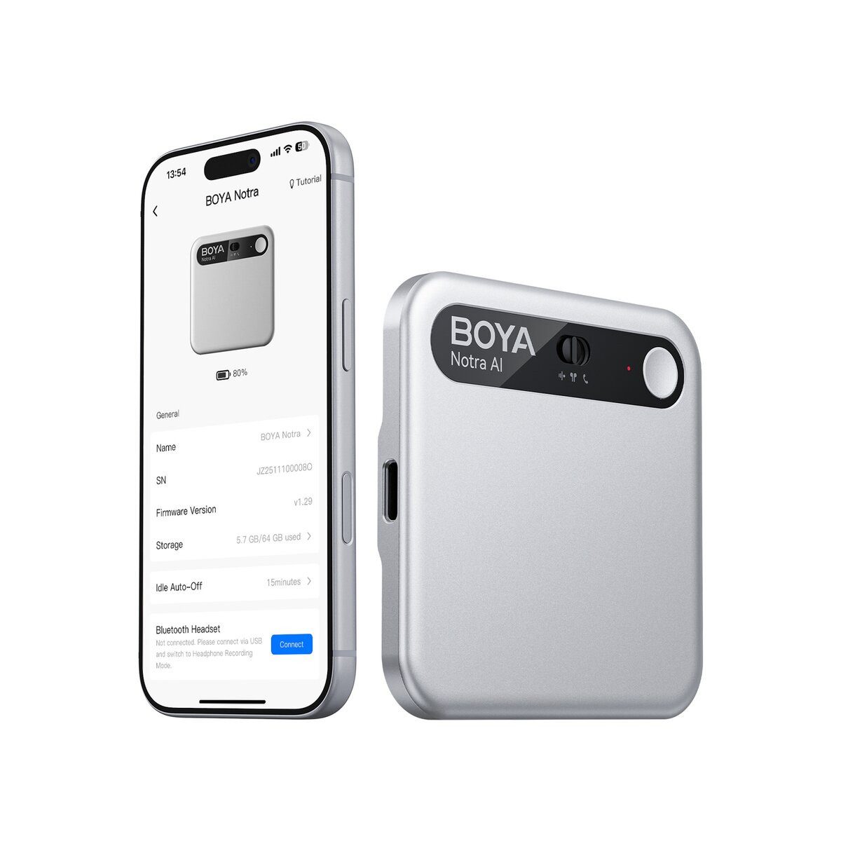 BOYA Boya Notra Diktiergerät KI Transkription Recorder Digitales Diktiergerät