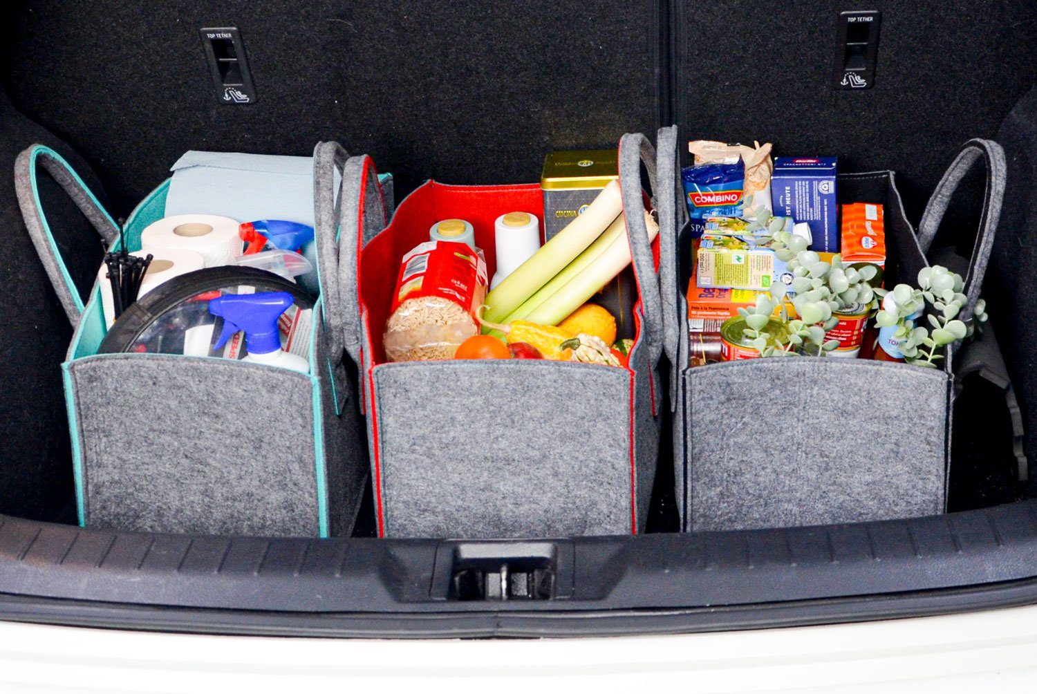 DuneDesign Einkaufsshopper 30l Tragetasche Filz - Schwerlast Einkaufstasche - Shopper bis 25kg, Faltbar - Kaminholztasche - Wäschekorb - Spielzeugkorb – Bild 3 von 5